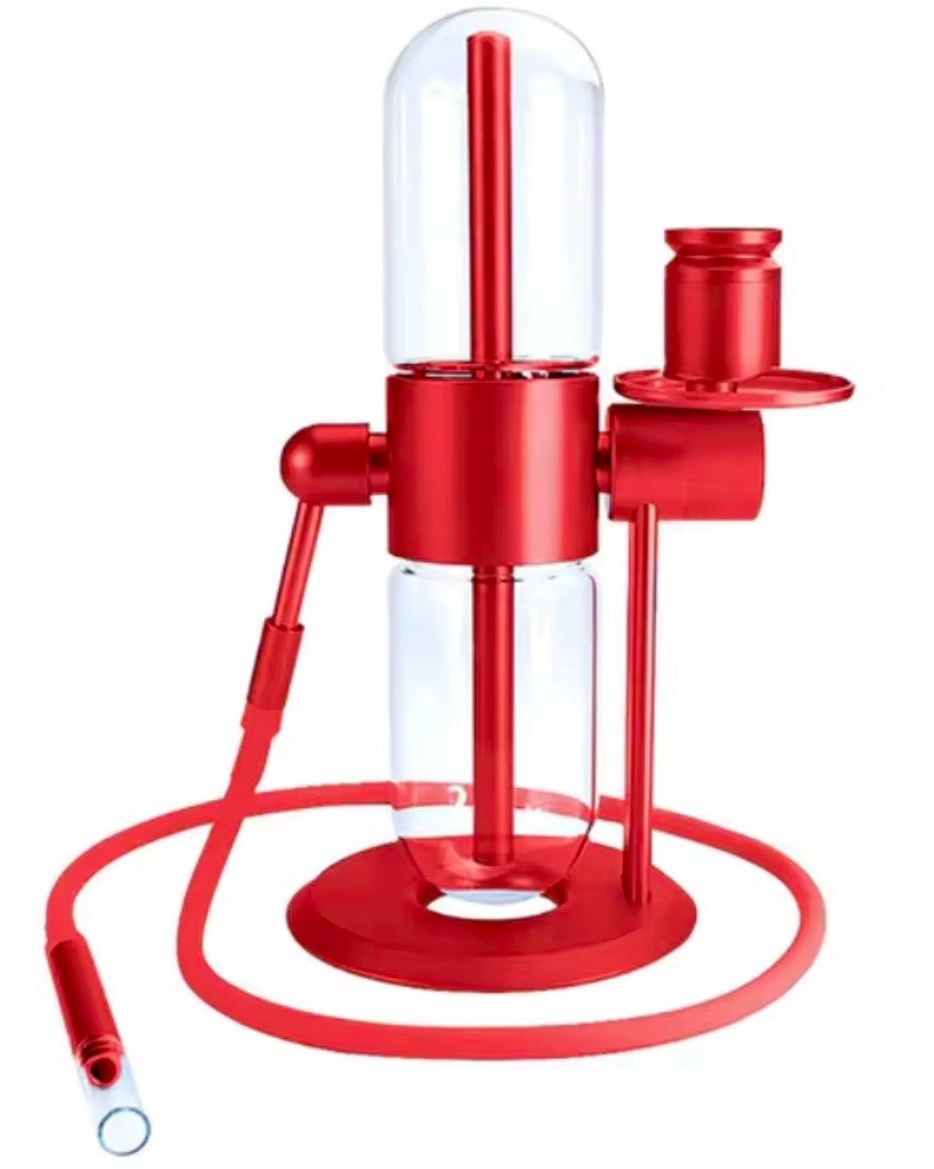 Premium Aluminum & Glass 360 Degree Gravity Hookah - Unbranded Red Premium Aluminum & Glass 360 Degree Gravity Hookah - Unbranded Red