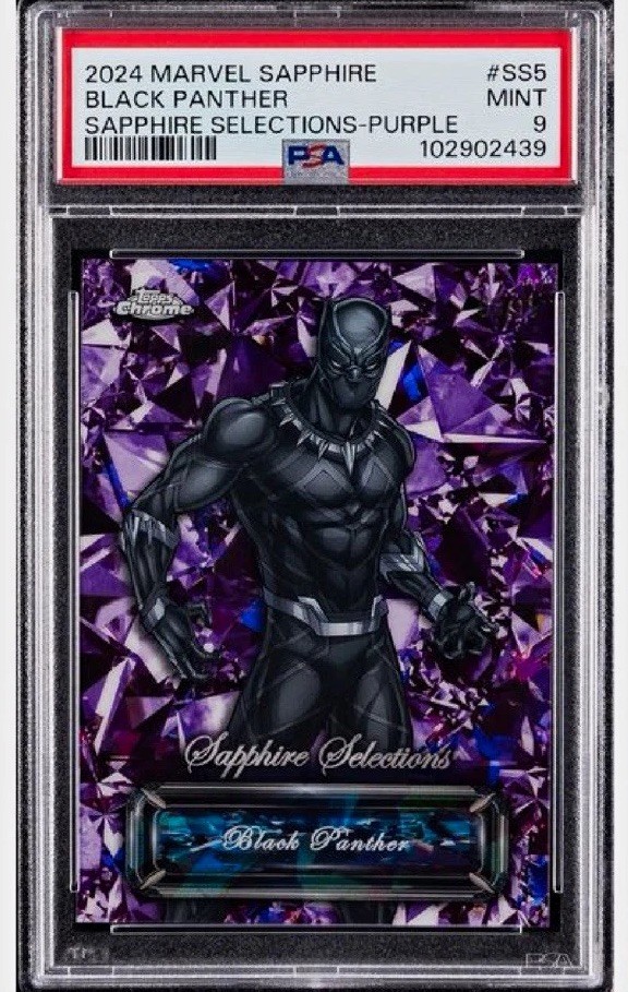 Topps 2024 topps chrome Sapphire Selections Purple Black Panther SS-5 PSA 9 Topps 2024 topps chrome Sapphire Selections Purple Black Panther SS-5 PSA 9
