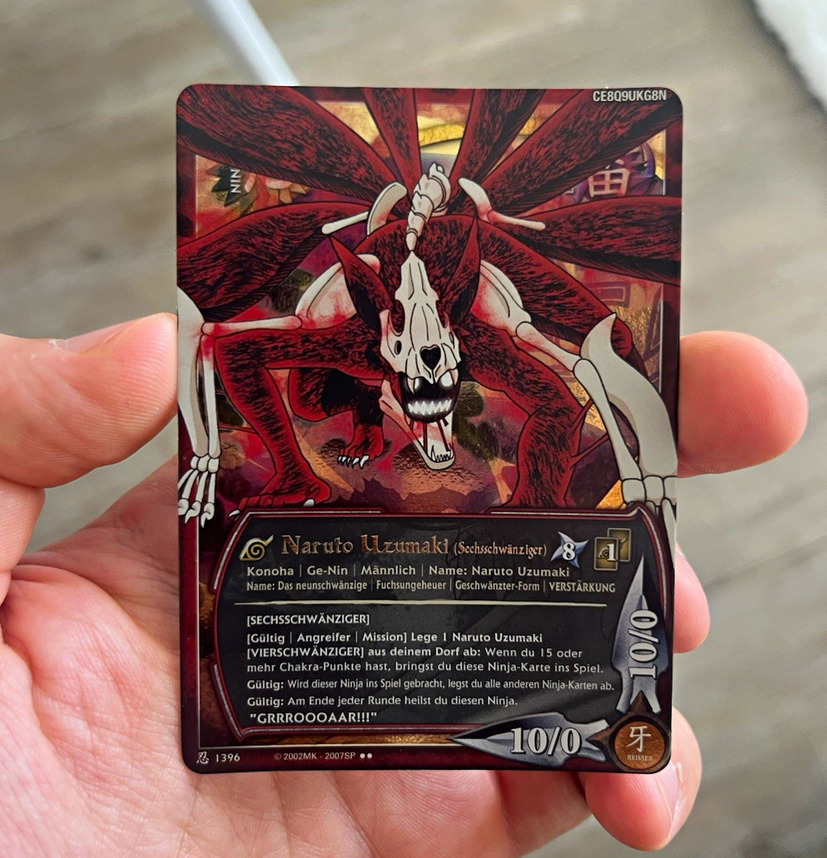 Bandai Naruto Tcg Ccg Card Naruto Uzumaki Ninja Super Rare Foil 1396 DE 2007