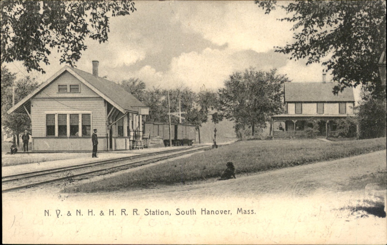 South Hanover MA Railroad Station Thomas D. Drew c1906 Vintage Postcard
