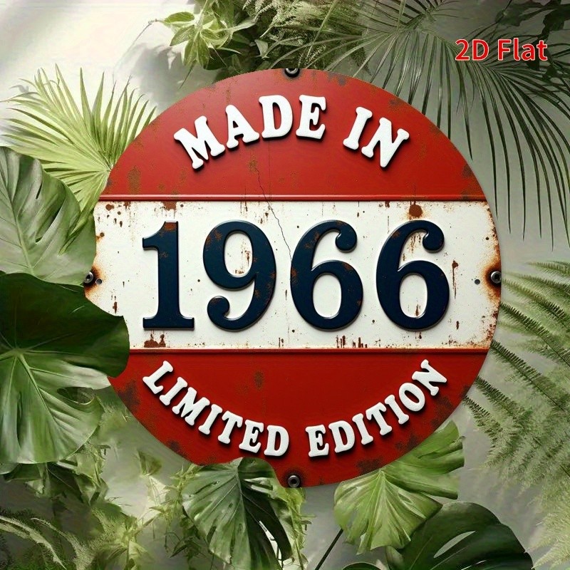 1pc 1966 Limited Edition Round Metal Sign - Vintage 1pc 1966 Limited Edition Round Metal Sign - Vintage