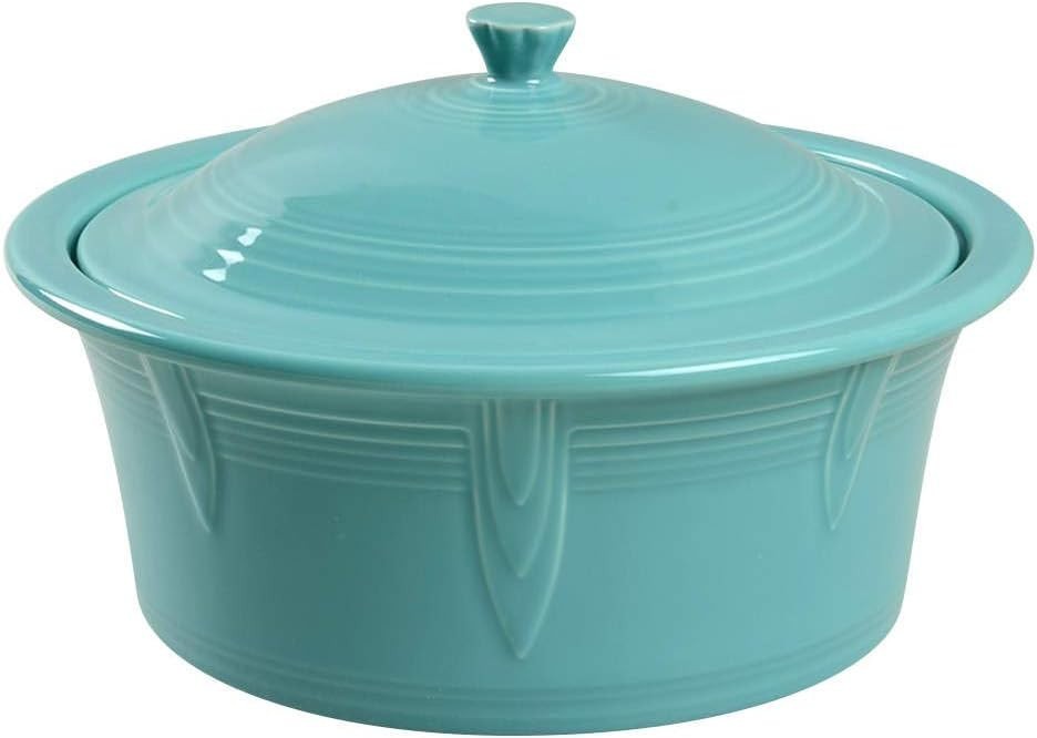 Homer Laughlin Fiesta Turquoise 2.5 Qt Round Covered Casserole Homer Laughlin Fiesta Turquoise 2.5 Qt Round Covered Casserole