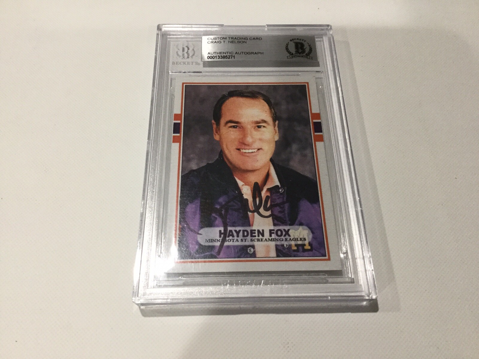 Craig T. Nelson Autographed Signed Custom Trading Card Slabbed Beckett BAS d