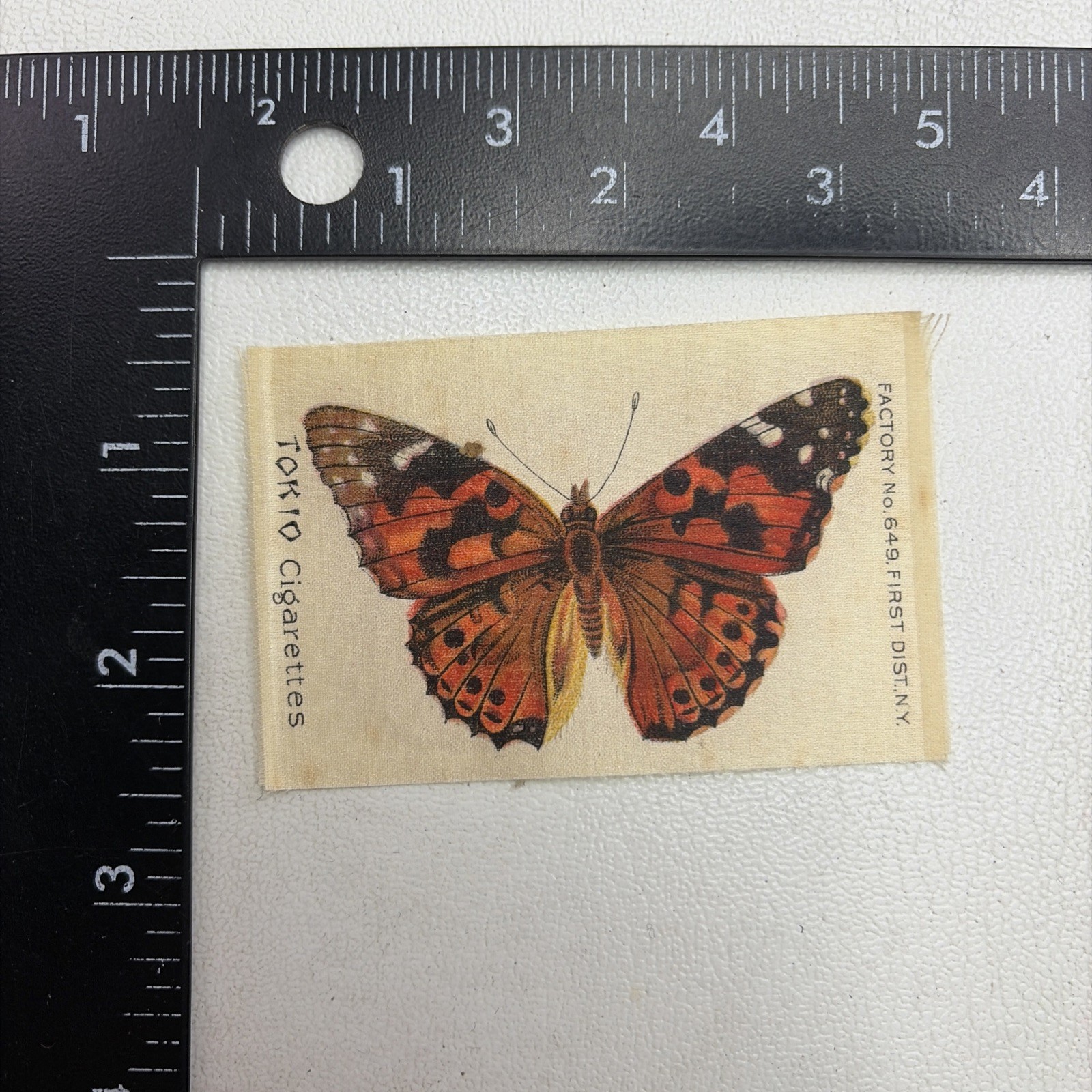Vtg TOKIO Cigarette Tobacco PAINTED LADY BUTTERFLY Silk 32D4