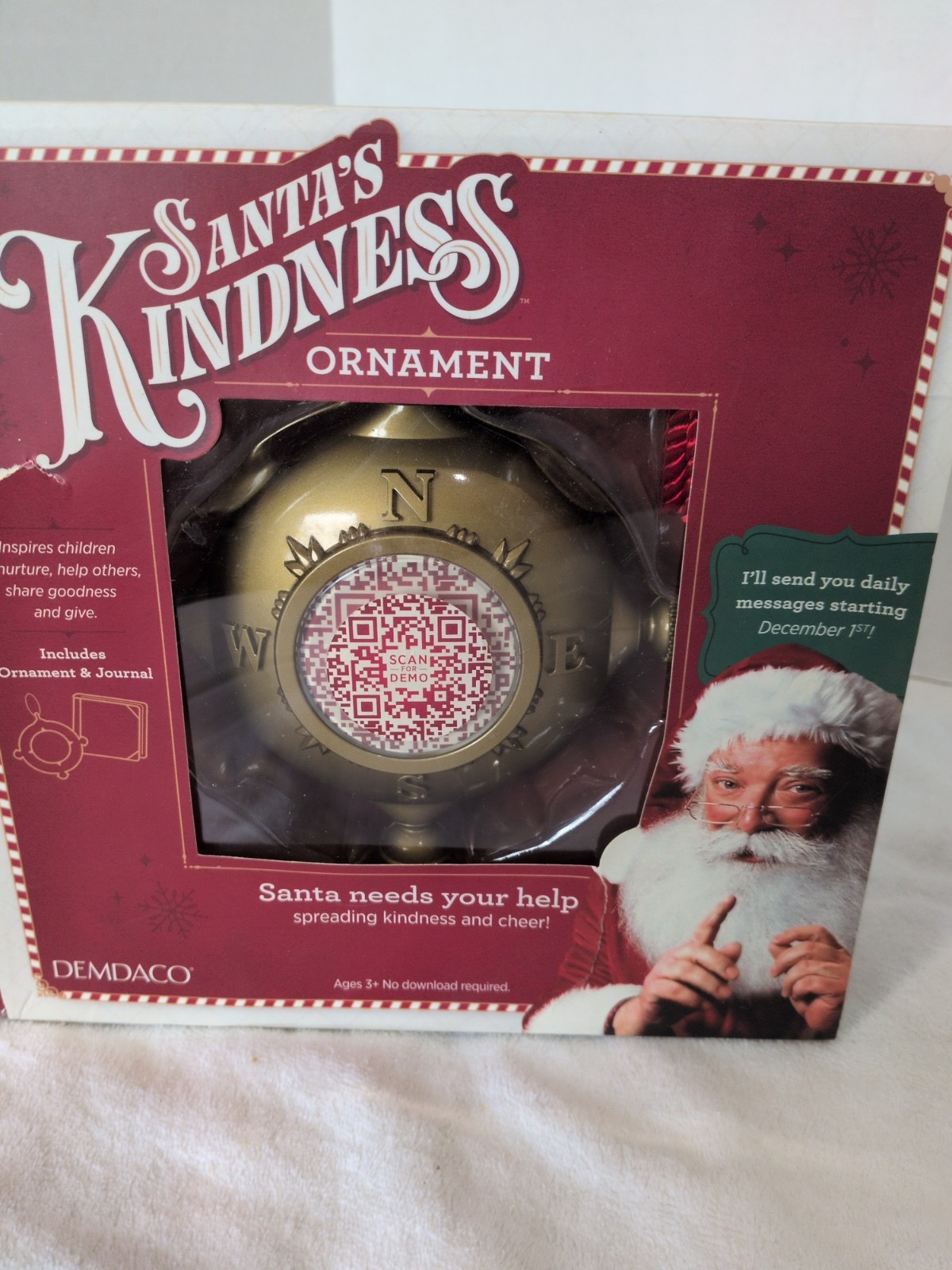 Santa’s. Kindness Interactive Christmas Ornament With Writing Journal NIB