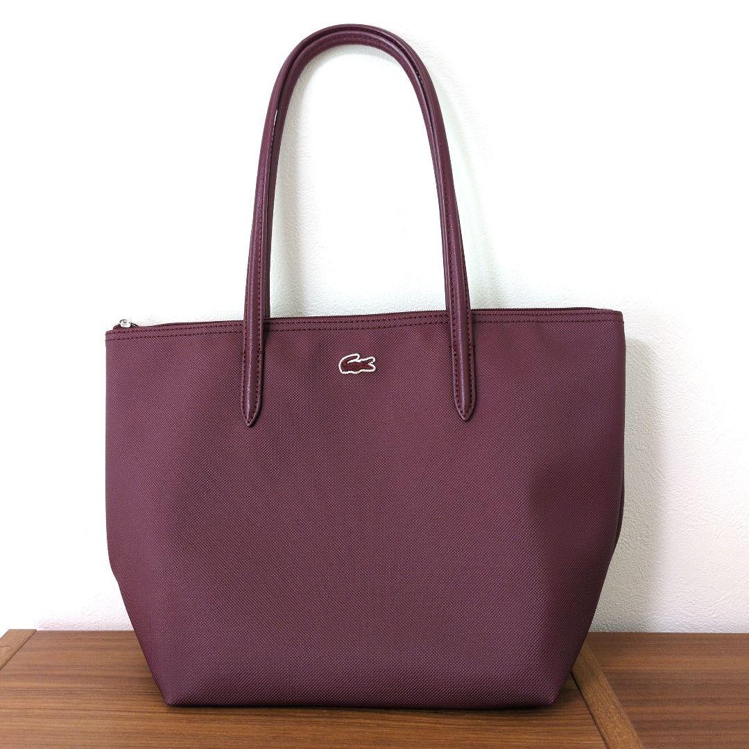 Lacoste Tote Bag Bordeaux Women Rare French Model LImited Edition VHTF Pre-owned