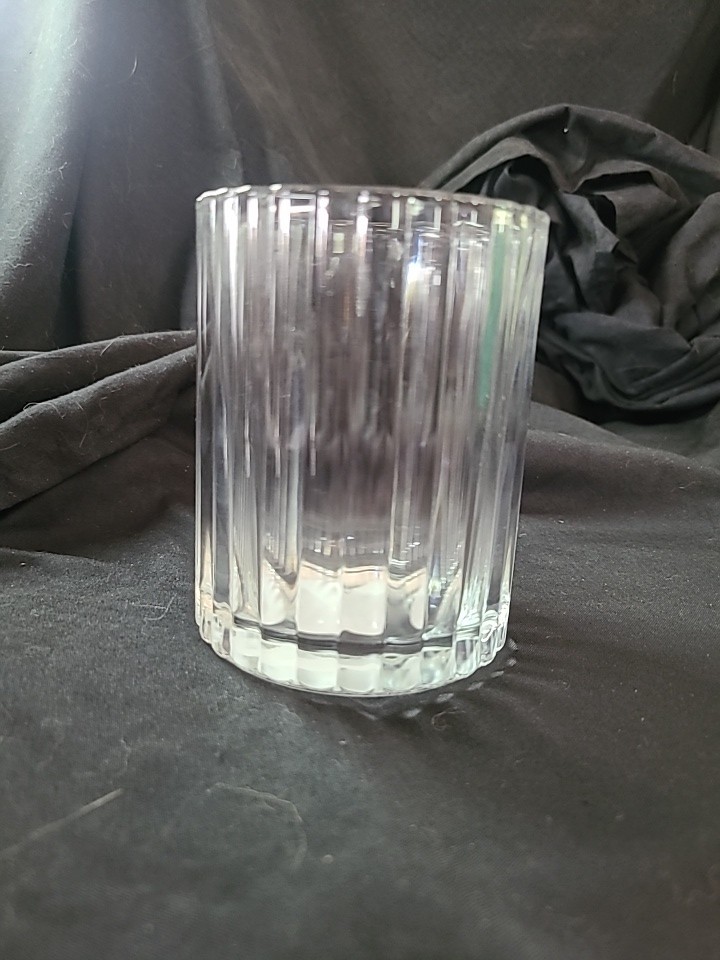 Toothbrush Glass Bathroom Ribbed Tumbler Clear