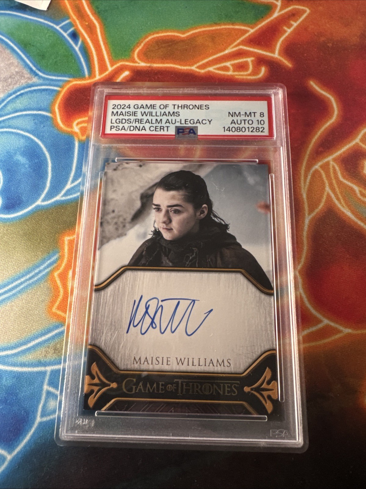 PSA 8 - 2024 GAME OF THRONES LEGENDS OF THE REALM MAISIE WILLIAMS AS ARYA AUTO