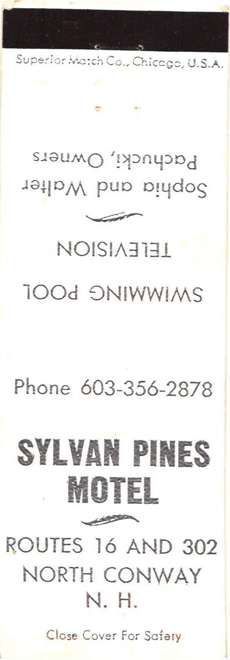 Sylvan Pines Motel North Conway NH Vintage Matchbook Cover 1960s-70s Sylvan Pines Motel North Conway NH Vintage Matchbook Cover 1960s-70s