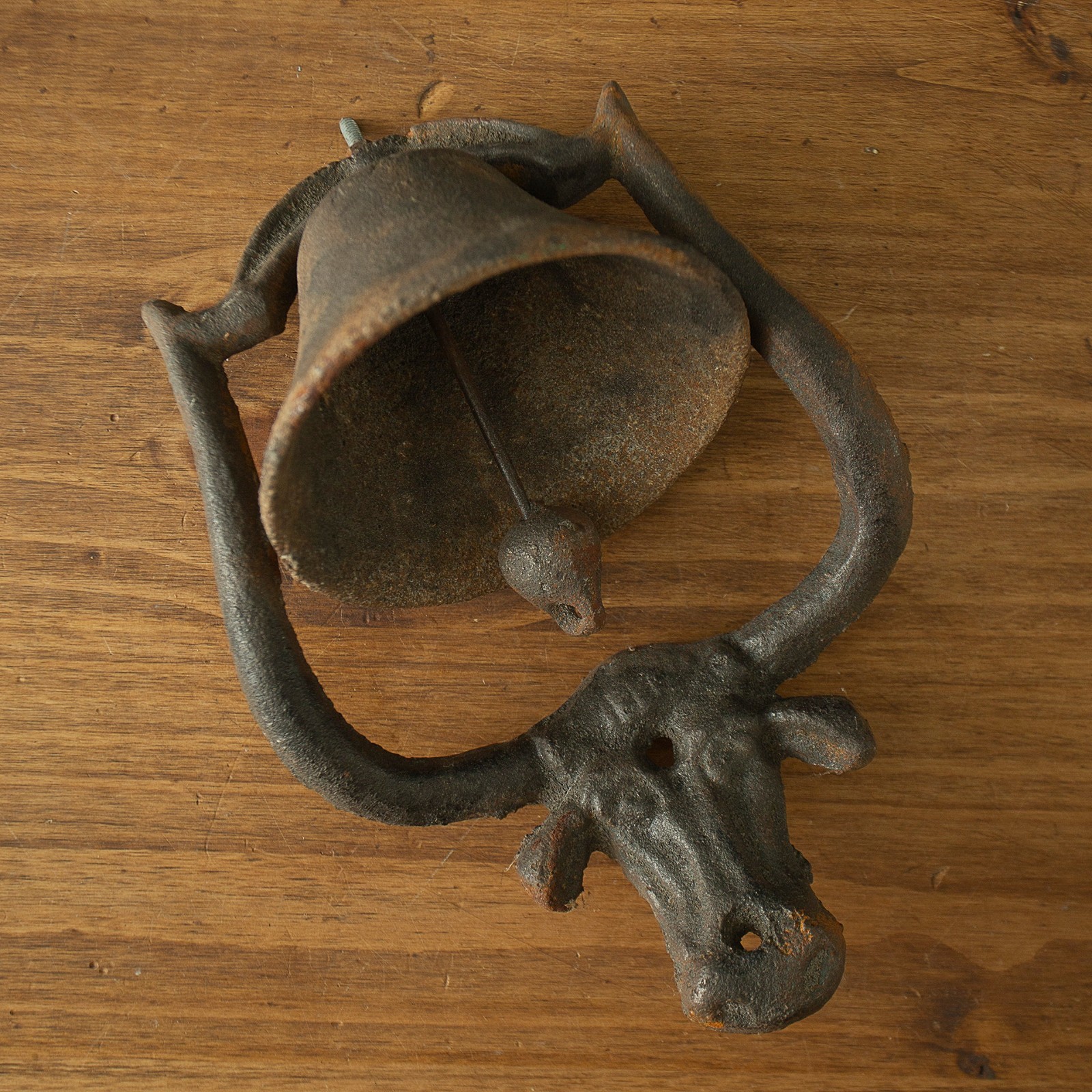 Vtg Cast Iron Dinner Bell Bull Head 12\