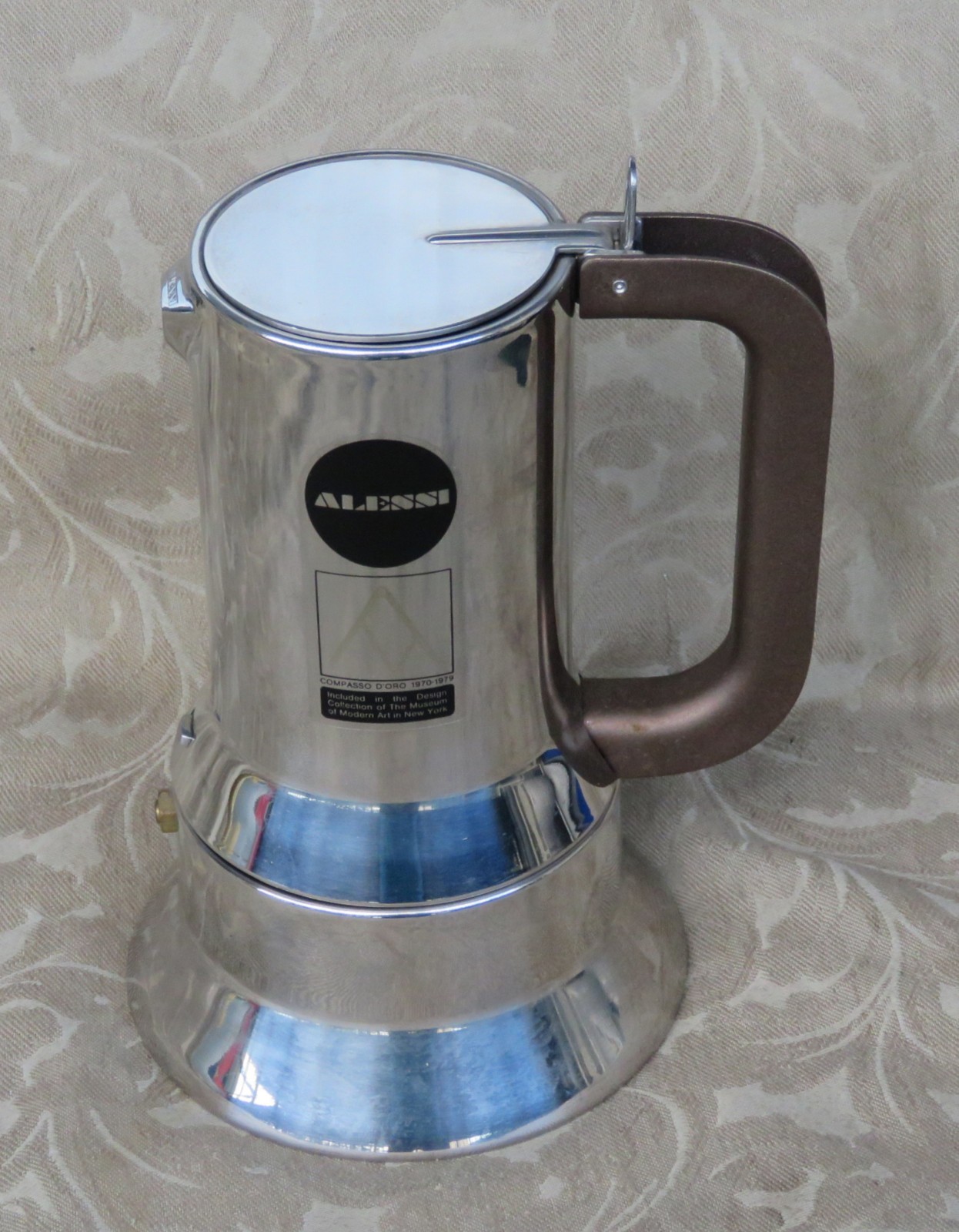 ALESSI STAINLESS STOVE TOP 6 CUP ESPRESSO COFFEE MAKER 9090/6 RICHARD SAPPER NEW