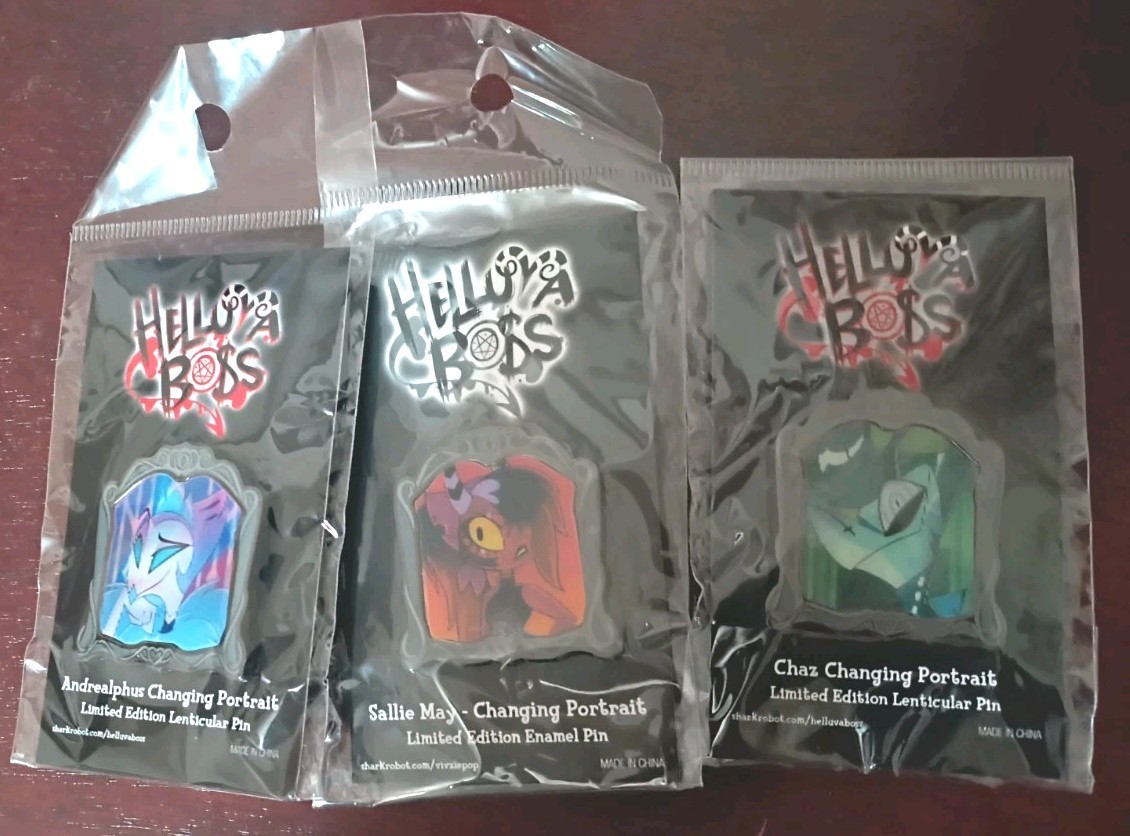 Helluva Boss Changing Portrait Pin Lot Sallie May Chaz Andrealphus Vivziepop