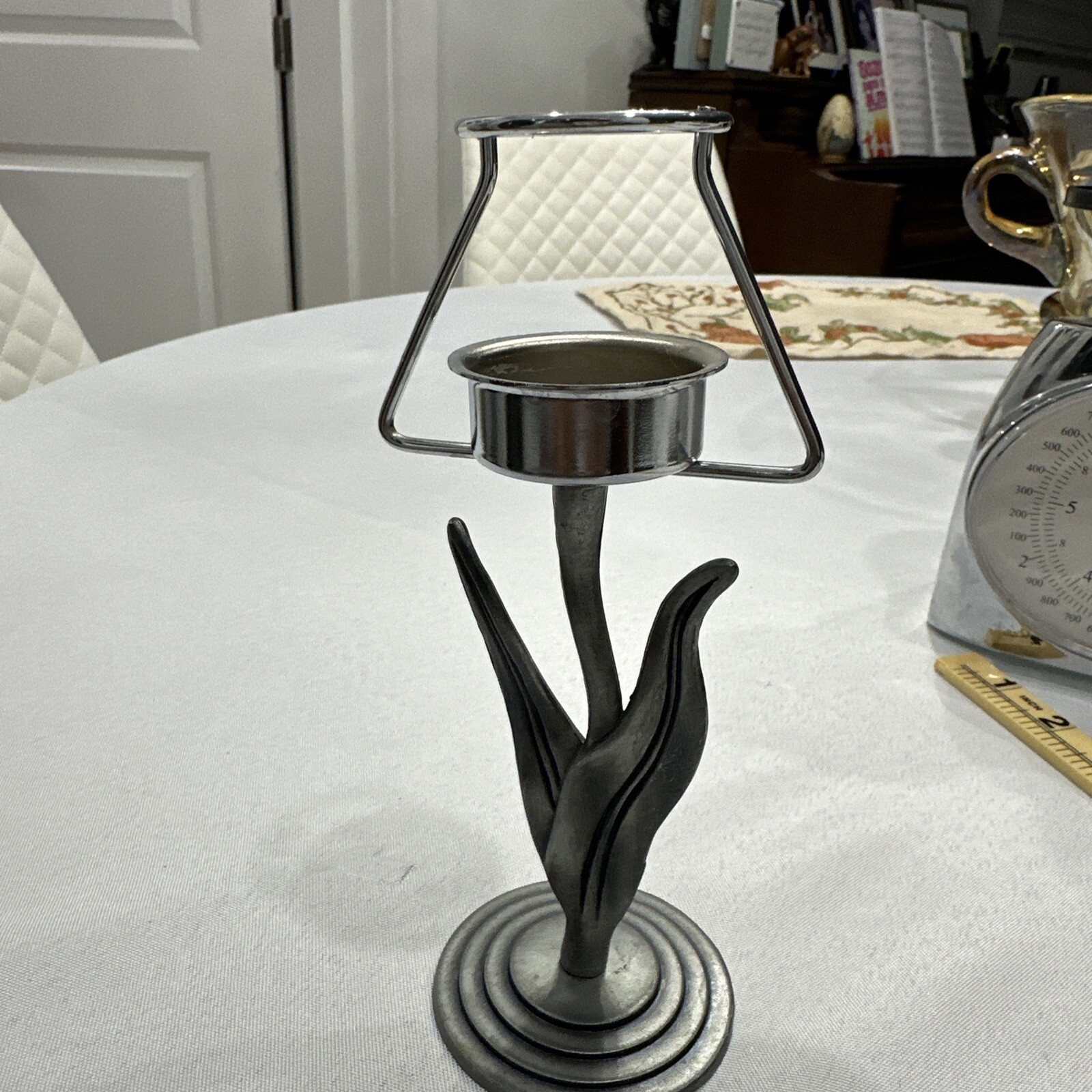 Vintage Fall Leaf Autumn Brass Tea Light Lamp Set 7\