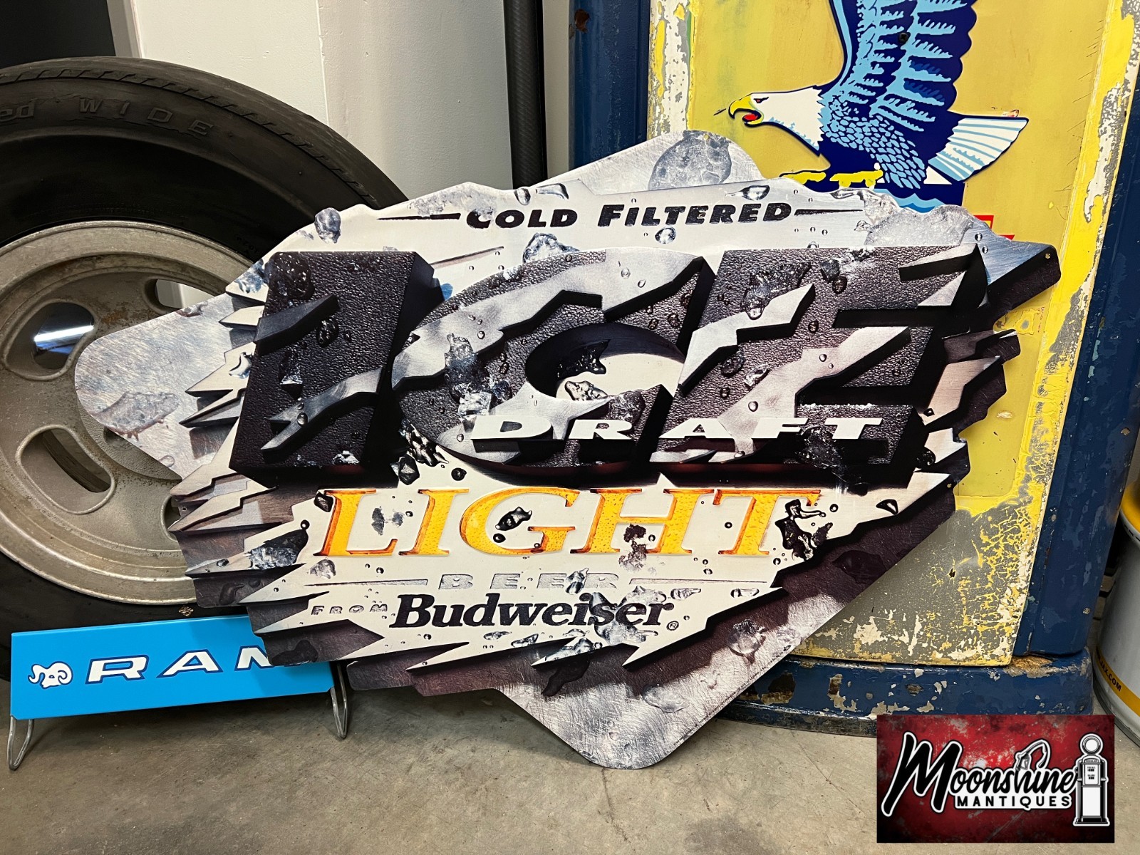 Vtg. 1990\'s BUDWEISER Bud Ice Light Beer Sign Vtg. 1990\'s BUDWEISER Bud Ice Light Beer Sign