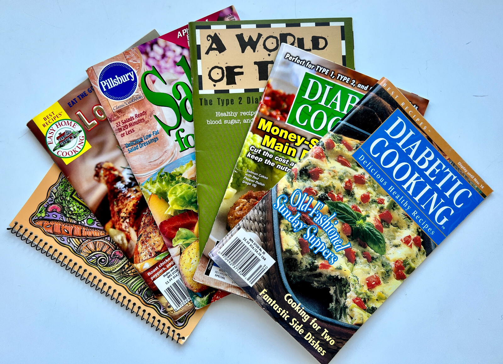 Lot of 6 Low-Carb Diabetic & Salad Cookbooks Pillsbury Ethnic Diabetic Cooking Lot of 6 Low-Carb Diabetic & Salad Cookbooks Pillsbury Ethnic Diabetic Cooking