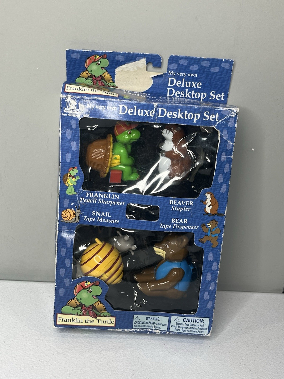 Vtg Franklin The Turtle Deluxe Desktop Set Tape Dispenser Pencil Sharpen Stapler