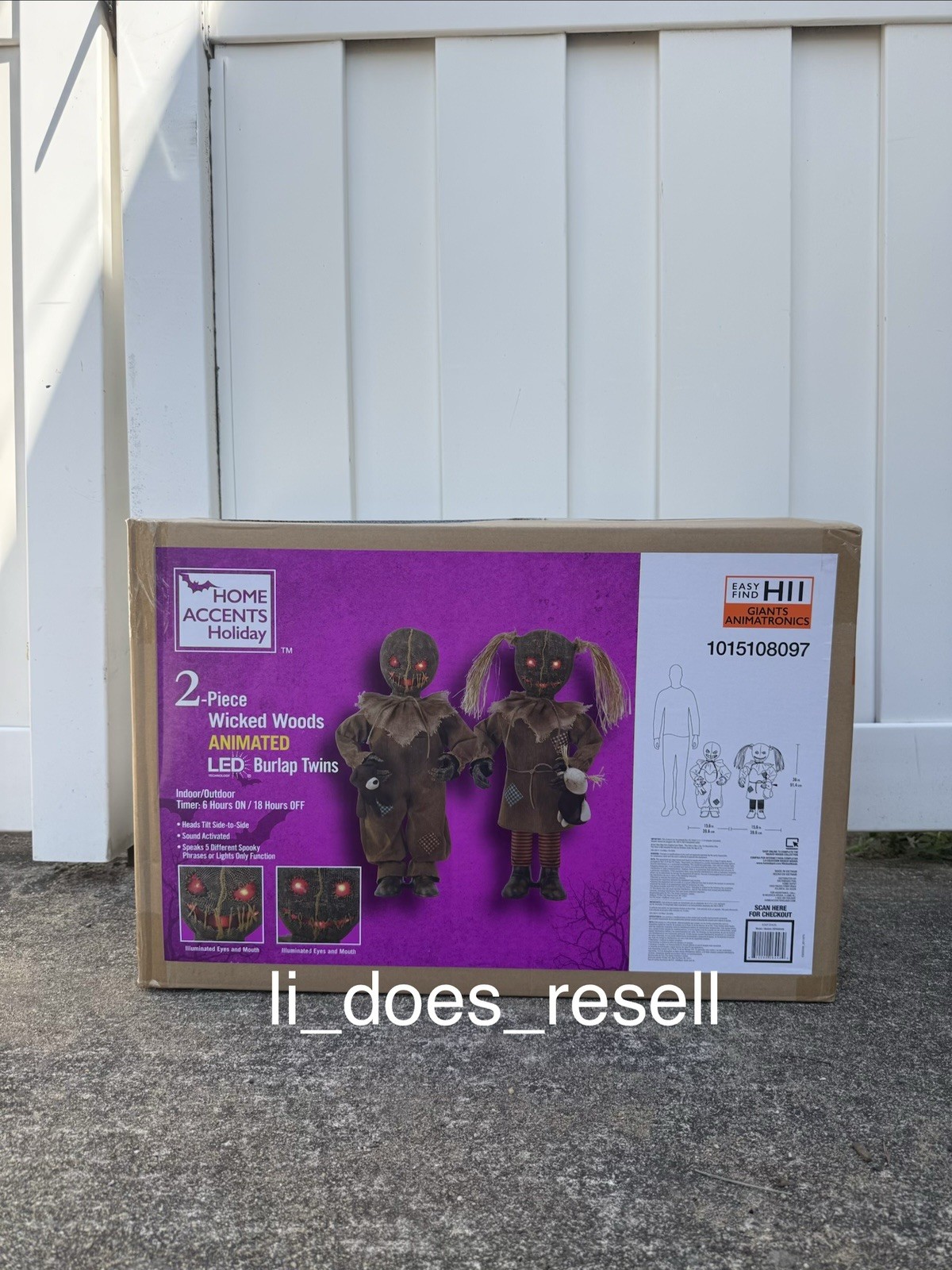 Home Depot Wicked Wood Burlap Twins Animated Halloween Animatronic SHIPS NOW