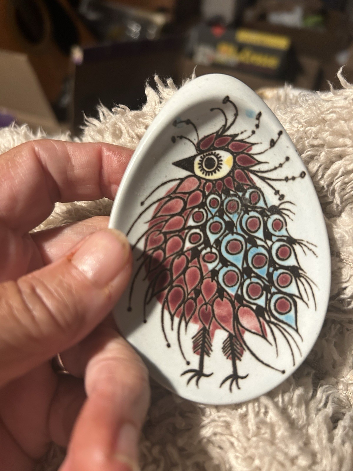ROYAL COPENHAGEN, Denmark, 3.5” Crazy Bird OYSTER Plate 1355 #110/1355