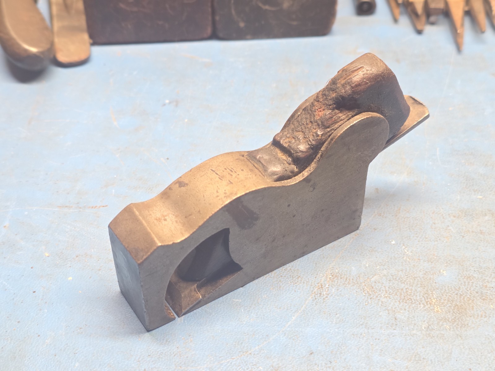 Antique Steel English Infill Bullnose Rabbet Plane Wood Tool