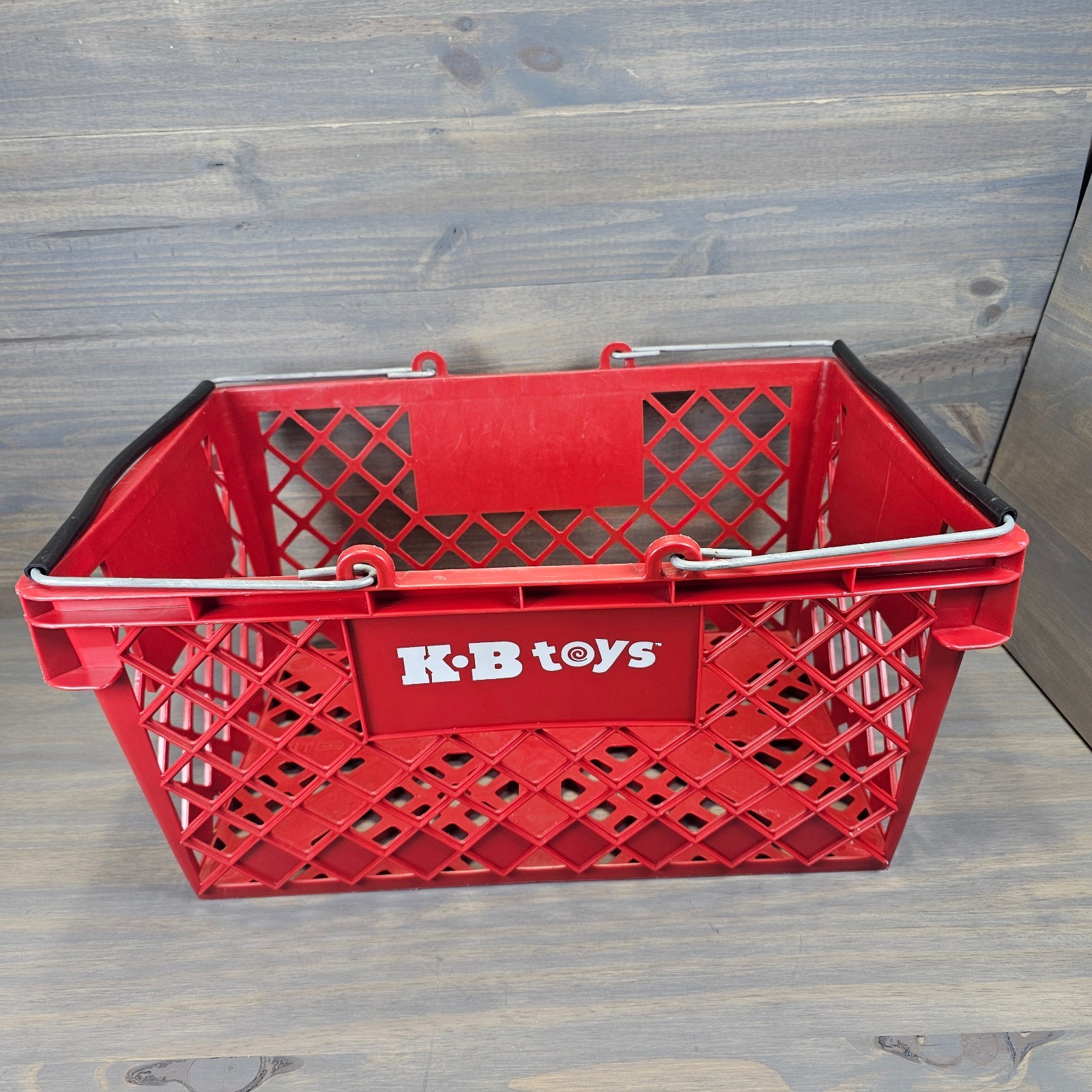 Vintage KB Toys Shopping Basket Red Plastic Kay Bee Store Sign Memorabilia Rare Vintage KB Toys Shopping Basket Red Plastic Kay Bee Store Sign Memorabilia Rare