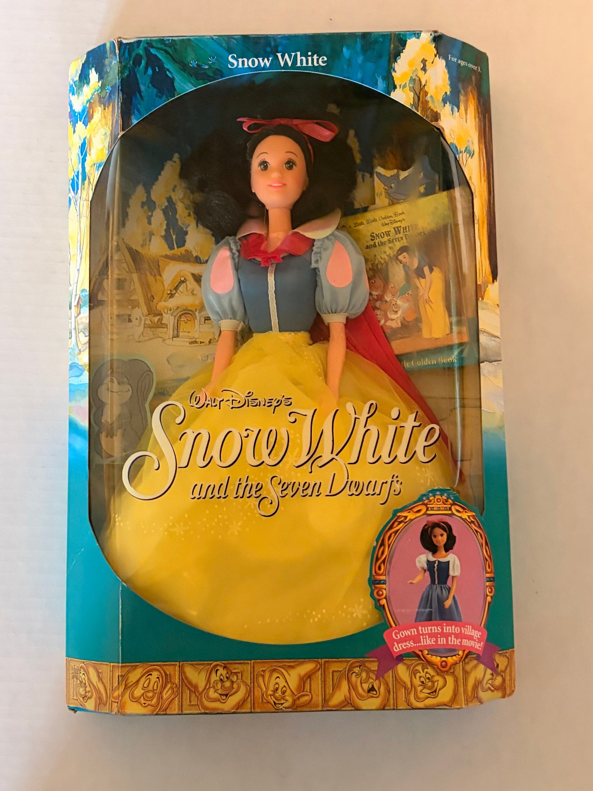 Vintage Disney Snow White & the Seven Dwarfs Doll Mattel Transforming Gown 