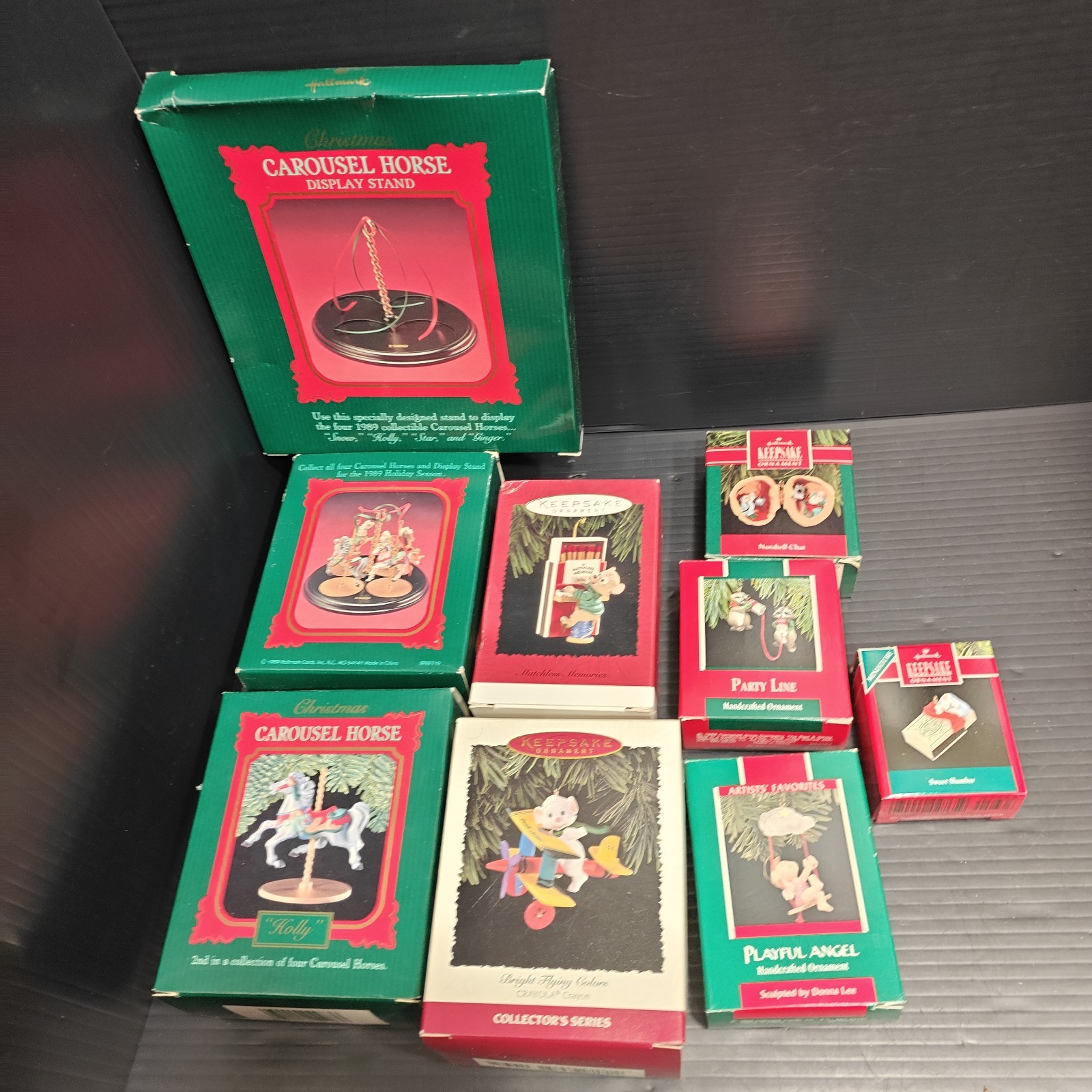 Vintage Hallmark Keepsake Christmas Ornaments Lot 1989 Carousel Horses...