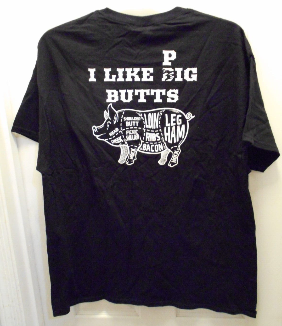 Big John's  Texas BBQ I like Pig's Big Butts  T Shirt Adult XL new Tag