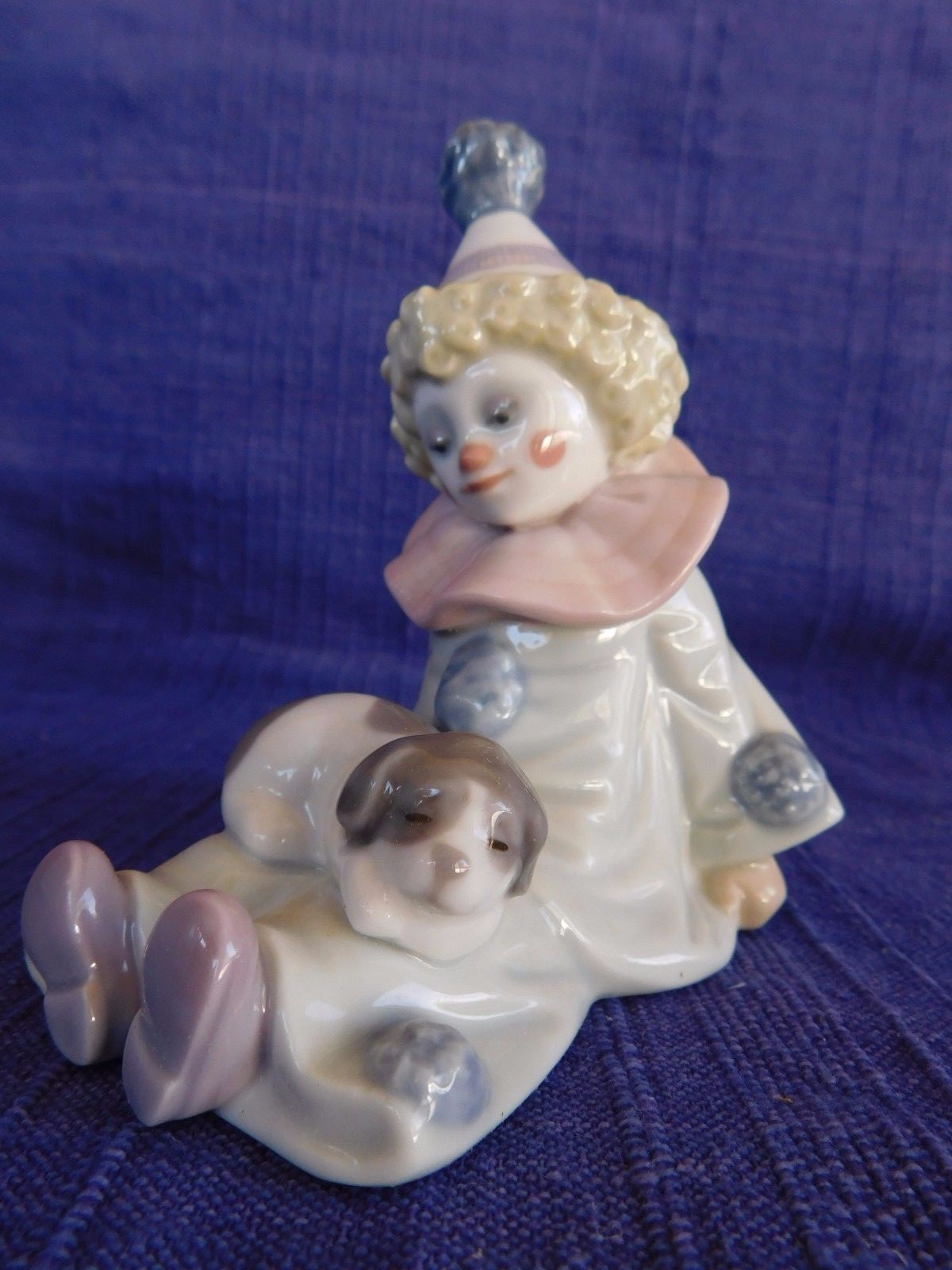 LLADRO #5277 Pierrot Clown With Puppy Dog