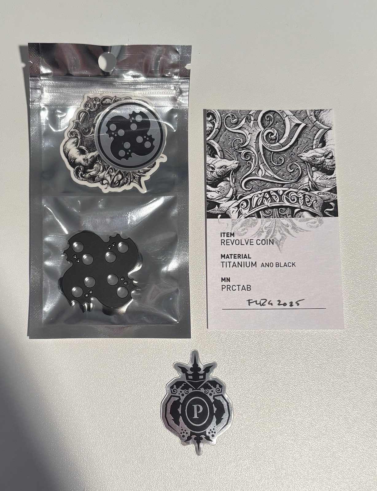 Playge “Levels of Black” Black Anodized Revolve Titanium Coin Playge “Levels of Black” Black Anodized Revolve Titanium Coin