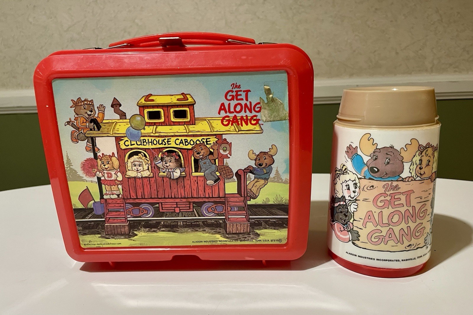 Vintage 1983 The Get Along Gang Lunchbox / Thermos by Aladdin Clubhouse Caboose Vintage 1983 The Get Along Gang Lunchbox / Thermos by Aladdin Clubhouse Caboose