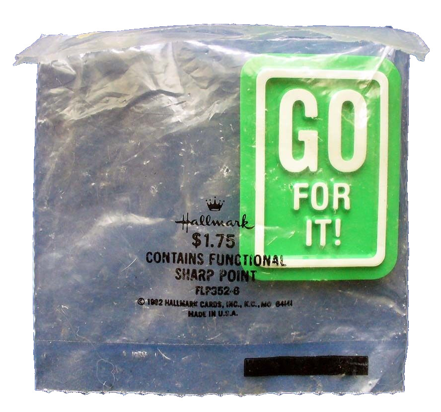 Hallmark PIN School Vintage GO FOR IT Sign SLOGAN Brooch NEW MIP