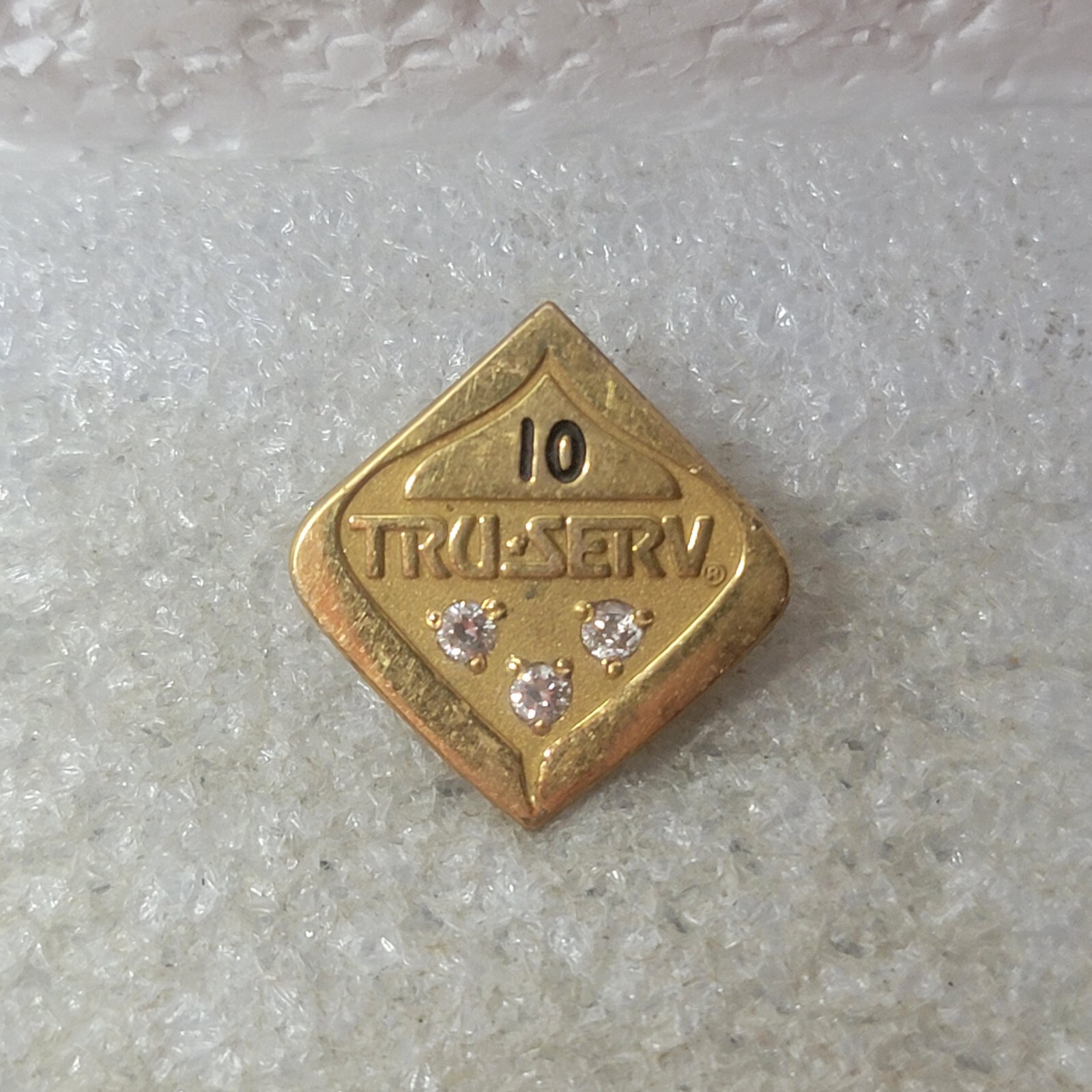 Vintage Tru Serv 10 Years Service Tru Serv 1/10 10KD Lapel Pin Single Lift Back