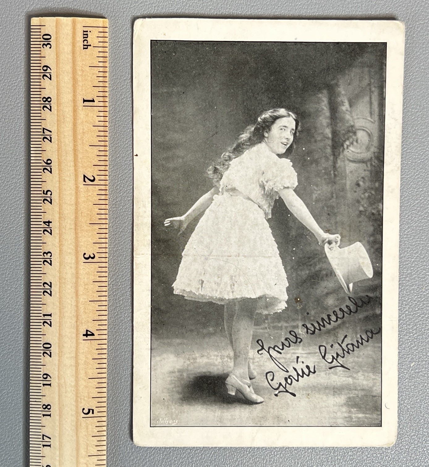 Antique 1900s Gertie Gitana Music Hall Star Postcard Willsons Leicester Edwardia