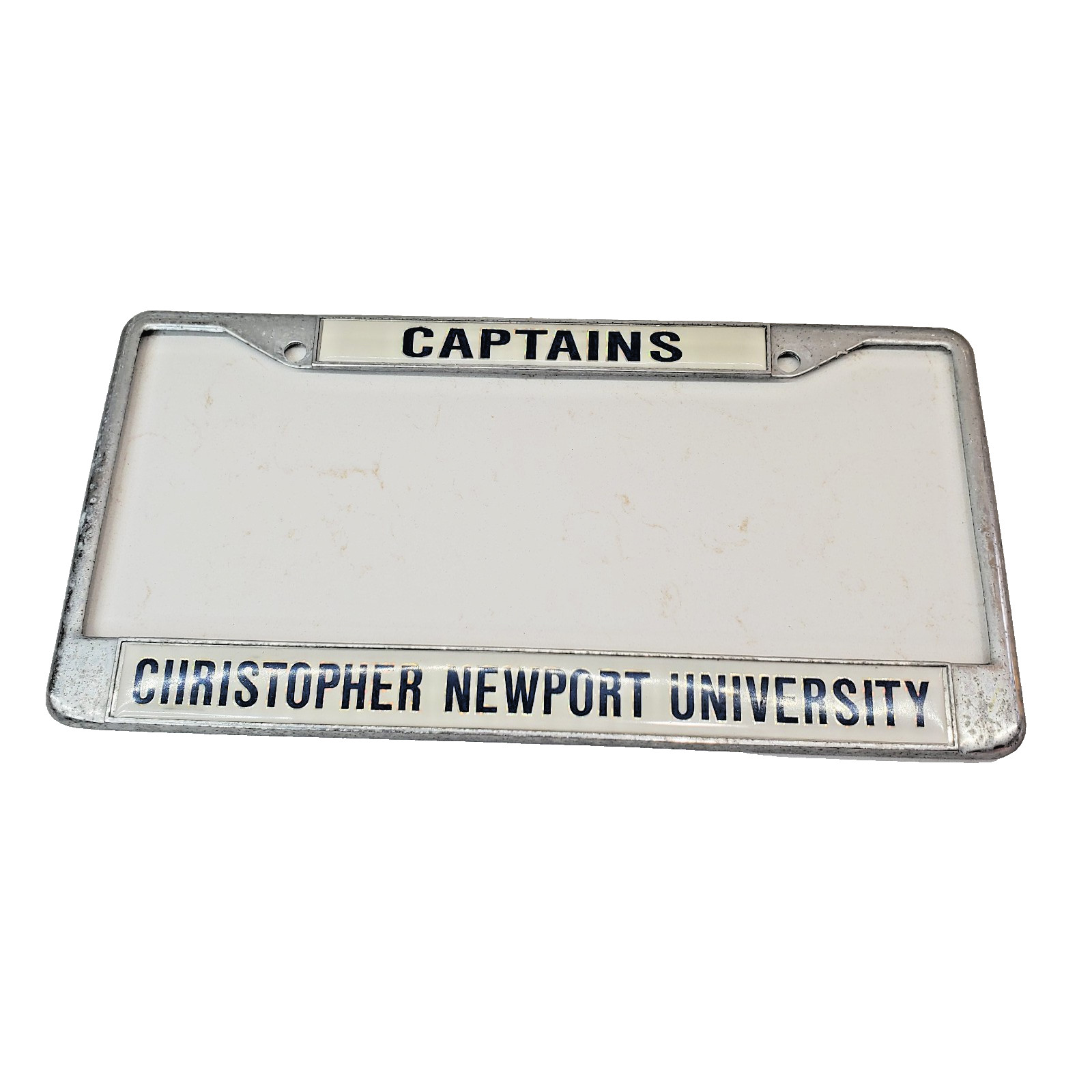 Christopher Newport University CAPTAINS License Plate Holder Frame Used w WEAR