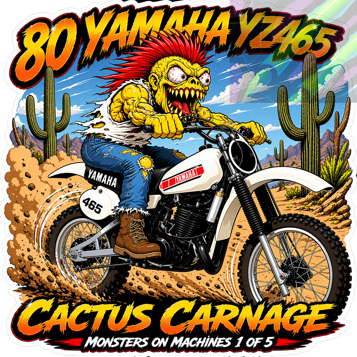 1980 Yamaha YZ465 9x9cm Durable Die-Cut Vinyl Sticker 1 of 5