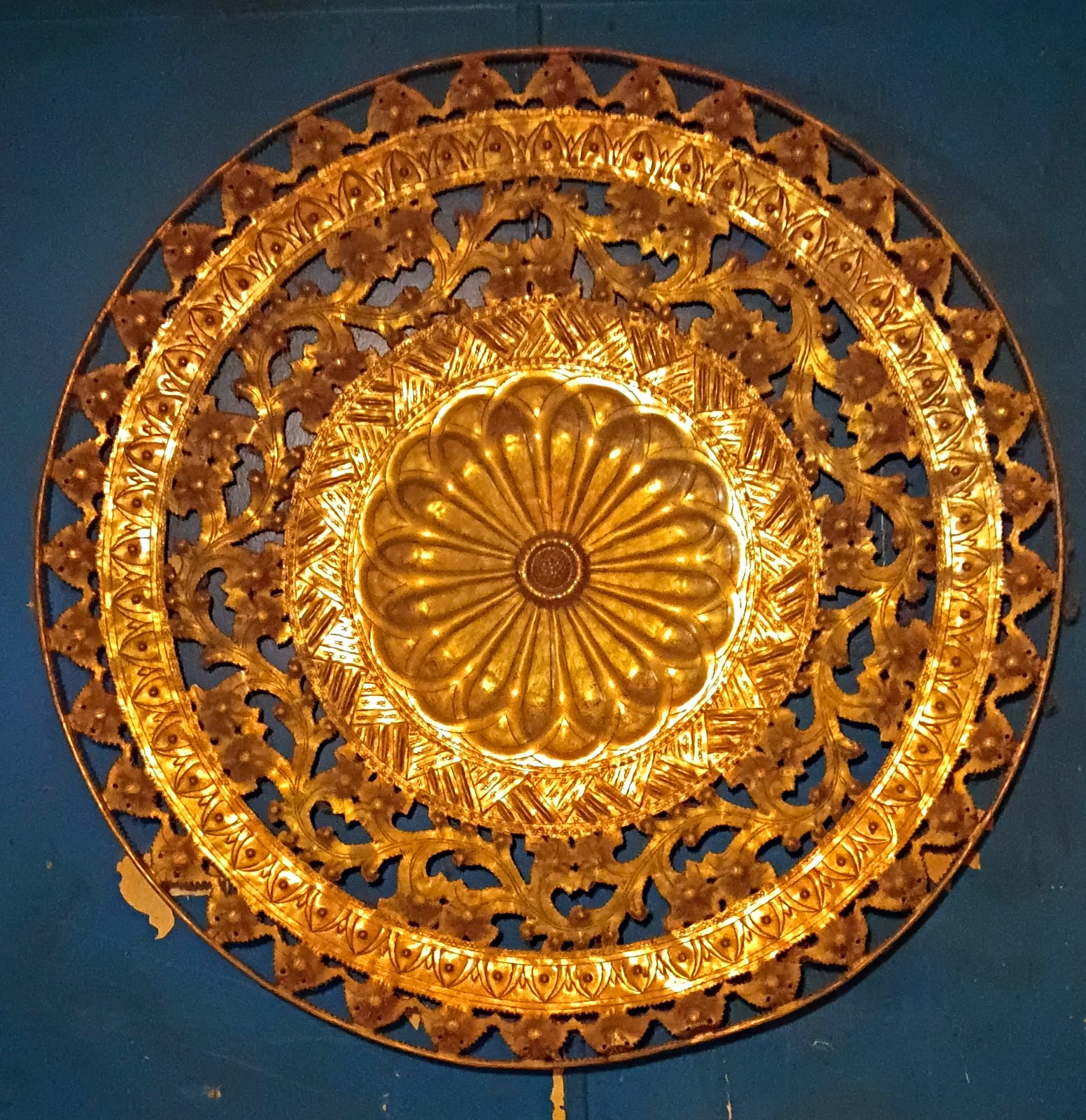 Hand Made Italian Brass Karma Wheel, 36 Inches, Will Polish To A High Glosss. Hand Made Italian Brass Karma Wheel, 36 Inches, Will Polish To A High Glosss.