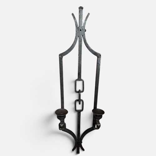Vintage~Hand-Forged~Wrougt Iron~Double Candle Holder~ Metalware~Candle Sconce Vintage~Hand-Forged~Wrougt Iron~Double Candle Holder~ Metalware~Candle Sconce