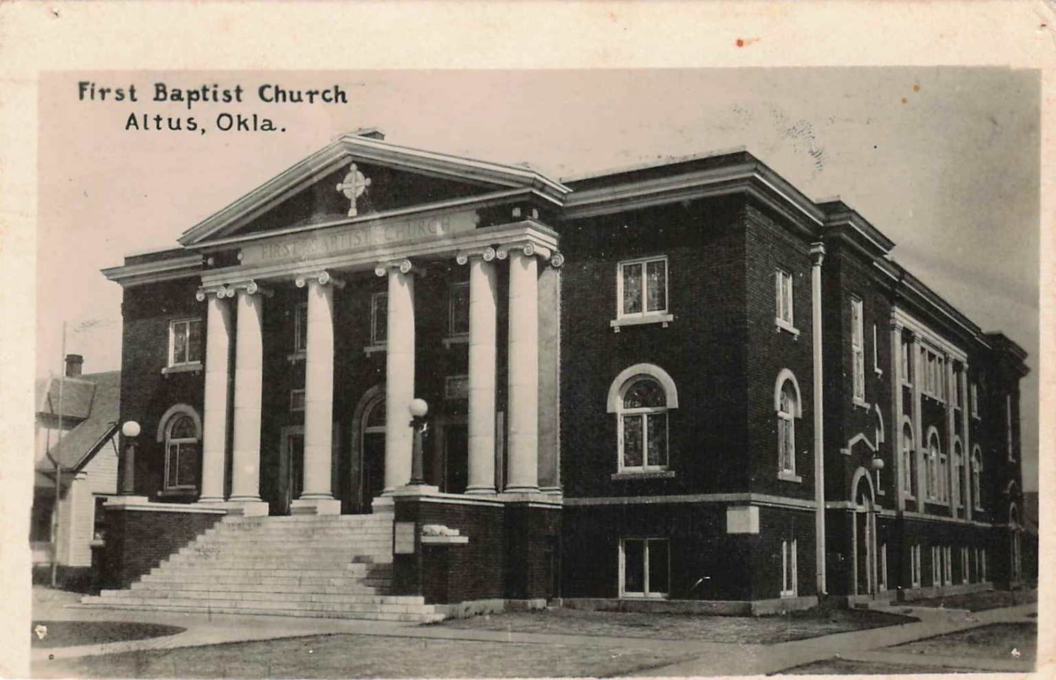 1926 First Baptist Church Altus Oklahoma Rppc Postcard Posted 1926 First Baptist Church Altus Oklahoma Rppc Postcard Posted