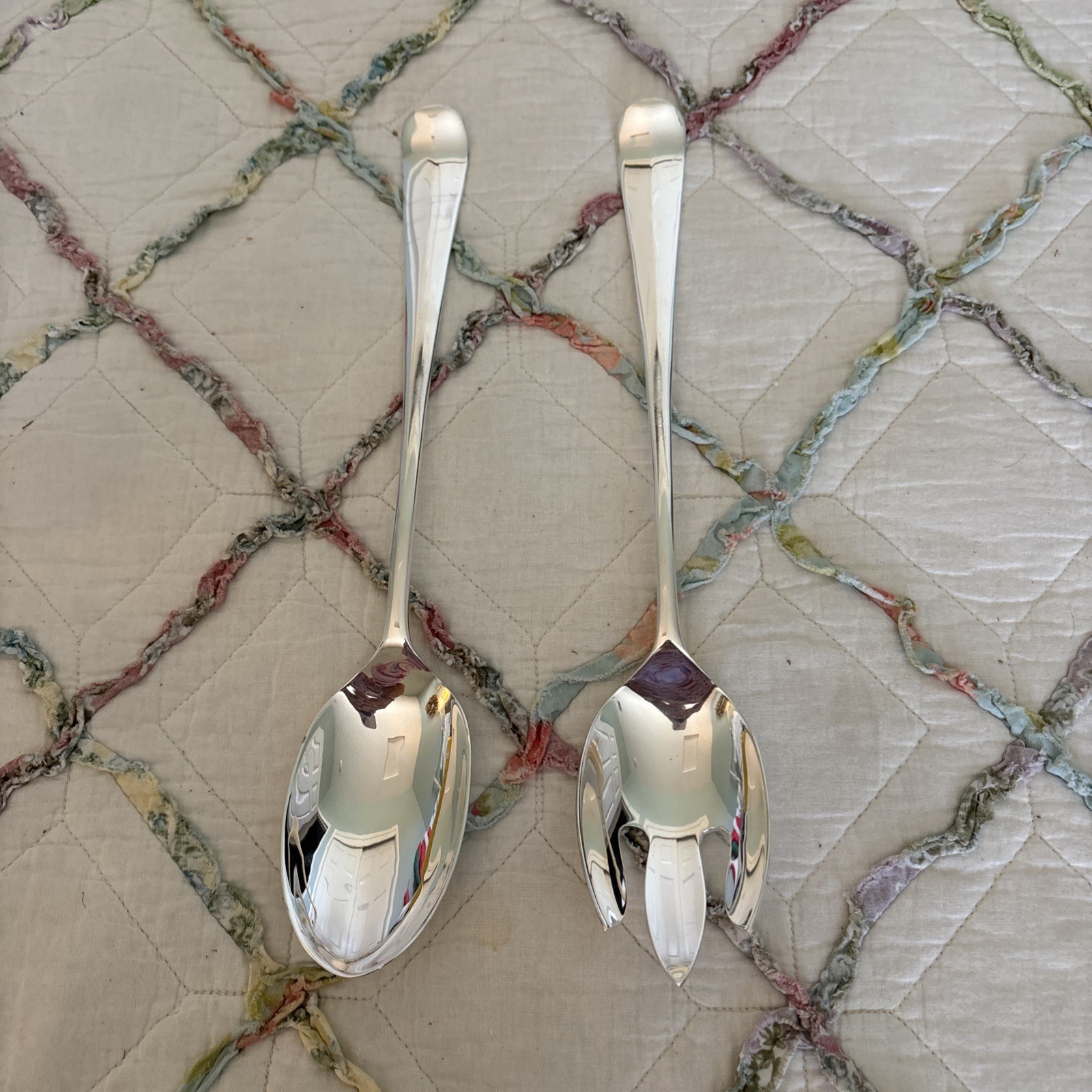 Silverplate Salad Server Set 13 Inch Salad Spoon And Fork S G England