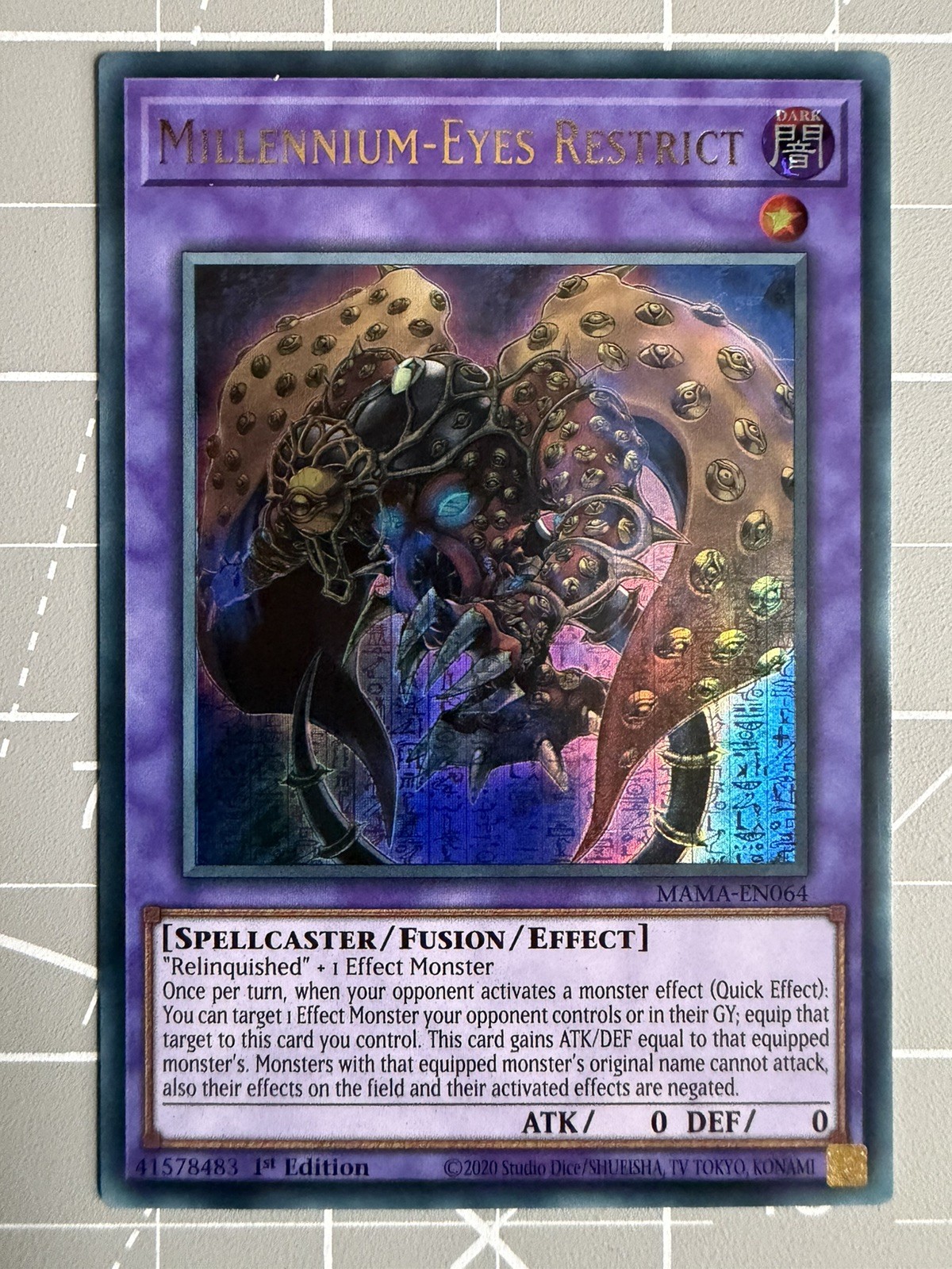 Millennium-Eyes Restrict - Secret Pharaoh's Rare - MAMA-EN064 Yu-Gi-Oh 1st Ed Millennium-Eyes Restrict - Secret Pharaoh's Rare - MAMA-EN064 Yu-Gi-Oh 1st Ed
