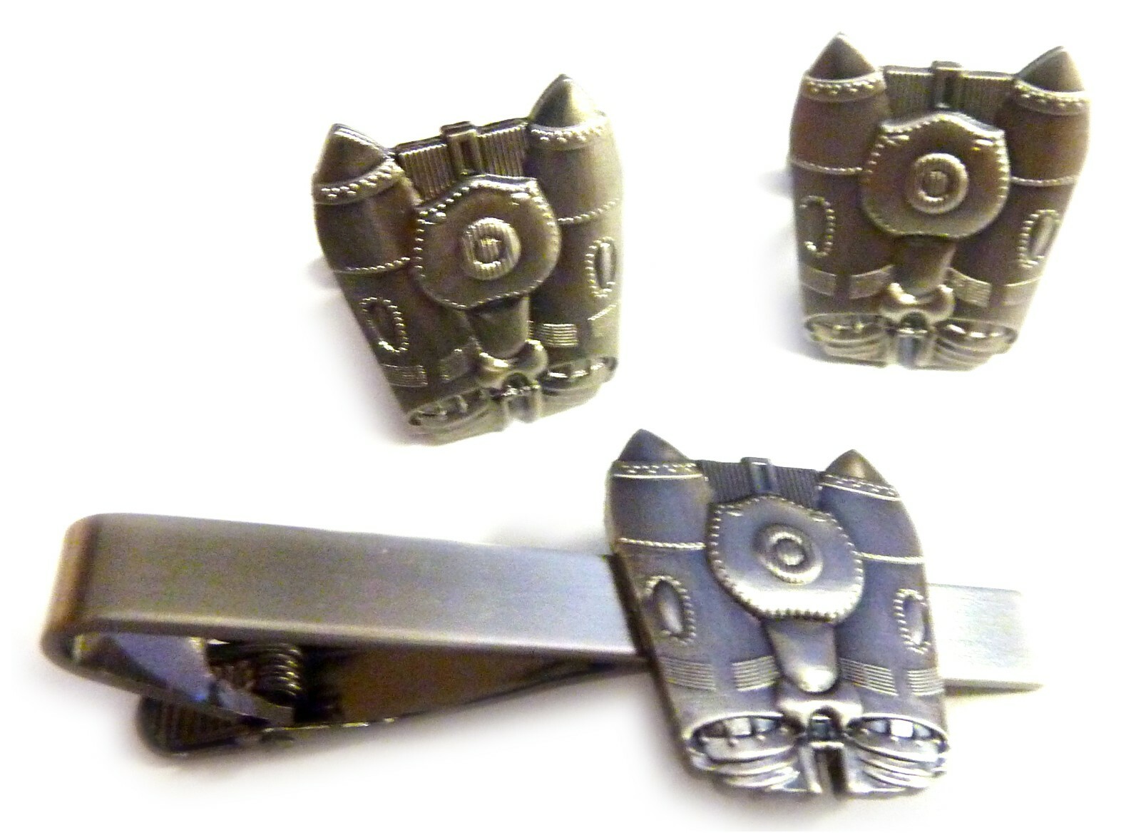 Rocketeer Jetpack Disney Fantasy Tie Bar Clip Cufflink Cuff Links Set