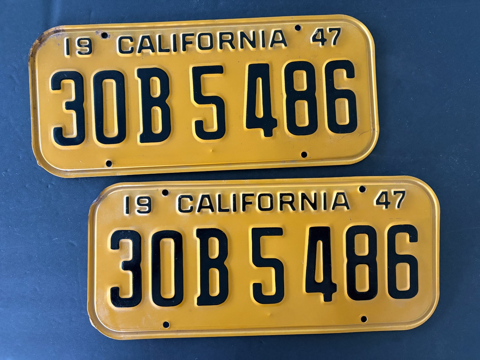 Vintage 1947 California License Plates Set of 2 Original Vintage Pair of Plates Vintage 1947 California License Plates Set of 2 Original Vintage Pair of Plates