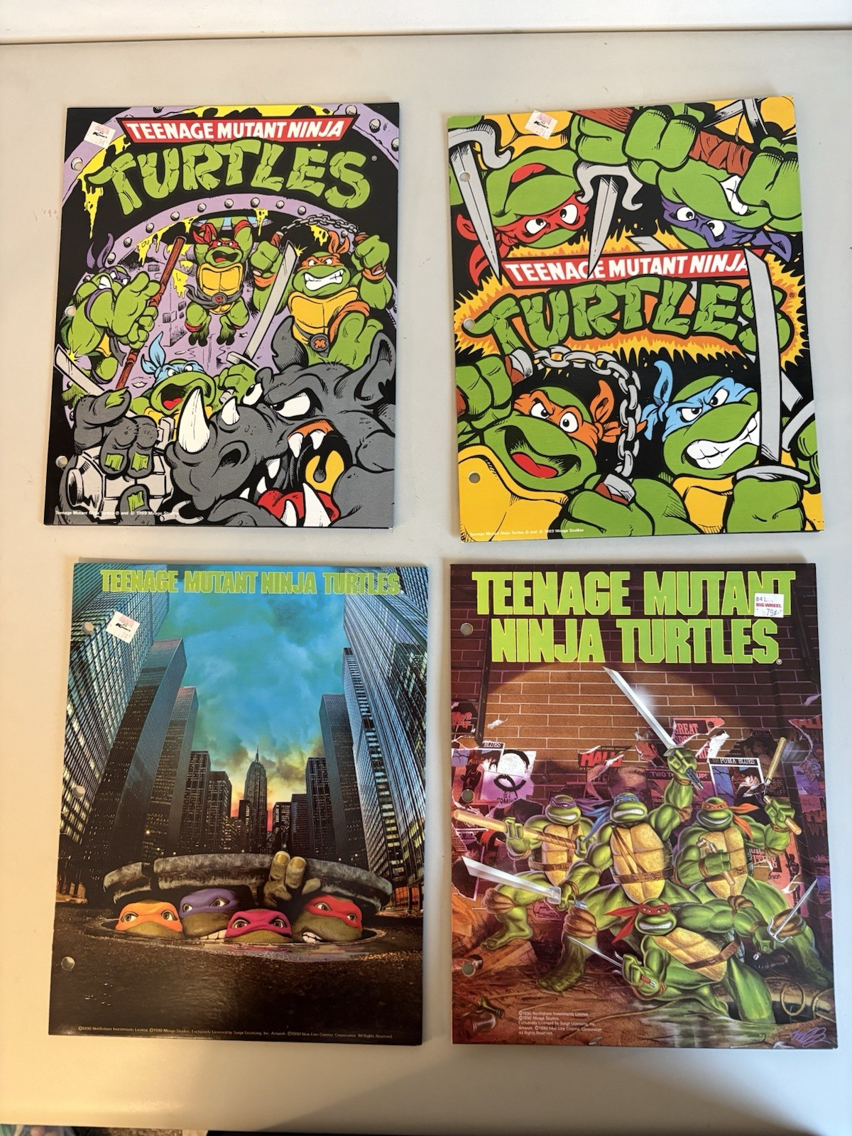 Lot of (4) Vintage TMNT Teenage Mutant Ninja Turtles Mirage School Folder Binder Lot of (4) Vintage TMNT Teenage Mutant Ninja Turtles Mirage School Folder Binder