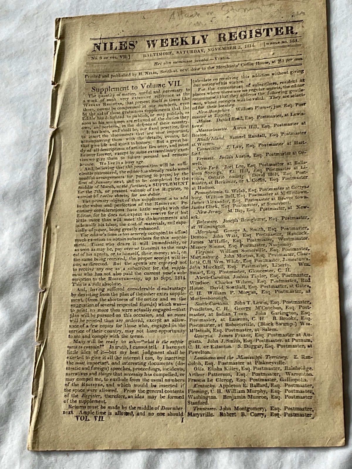 STONINGTON CT & BRITISH ATROCITIES 1814 NEWS NILES WEEKLY ORIGINAL AND COMPLETE STONINGTON CT & BRITISH ATROCITIES 1814 NEWS NILES WEEKLY ORIGINAL AND COMPLETE