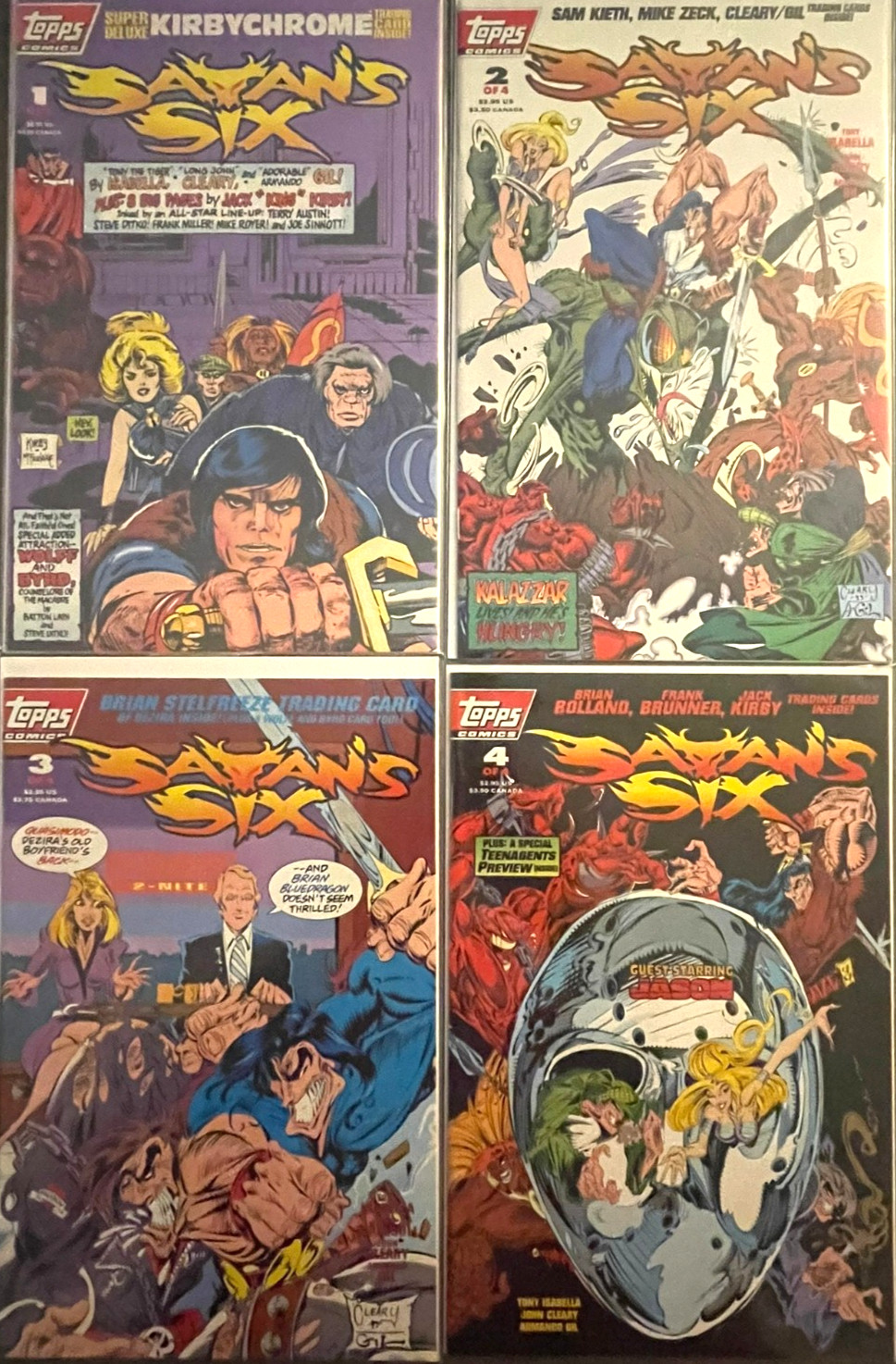 Satan's Six Comic Book lot #1-4 Complete Set Kirby McFarlane 1st Jason Voorhees
