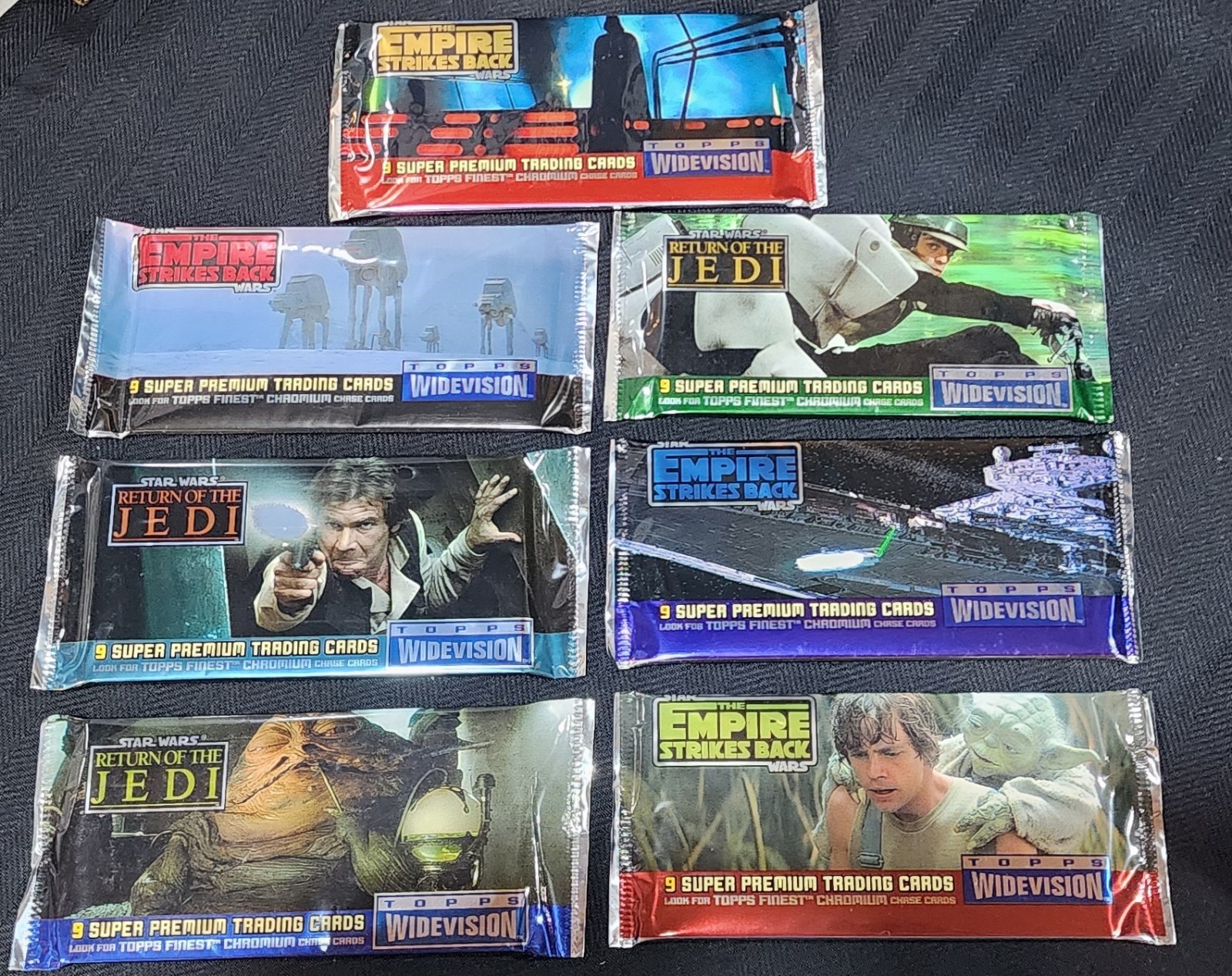 1995 Topps Star Wars Return Of The Jedi Widevision Trading Card Pack - 7 Packs
