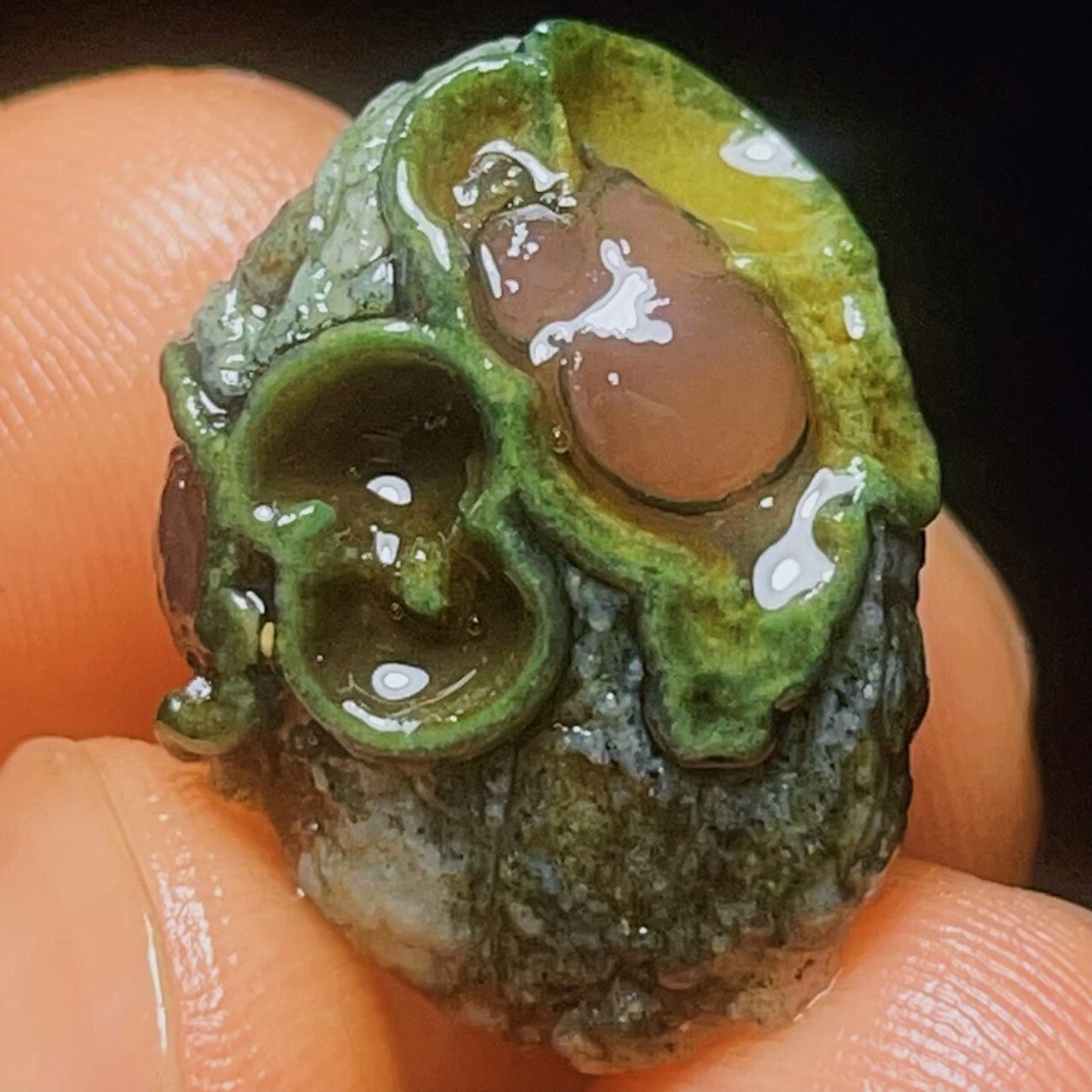 Rare 6G Natural Gobi Agate Eyes Agate Crystal Stone Madagascar L5330