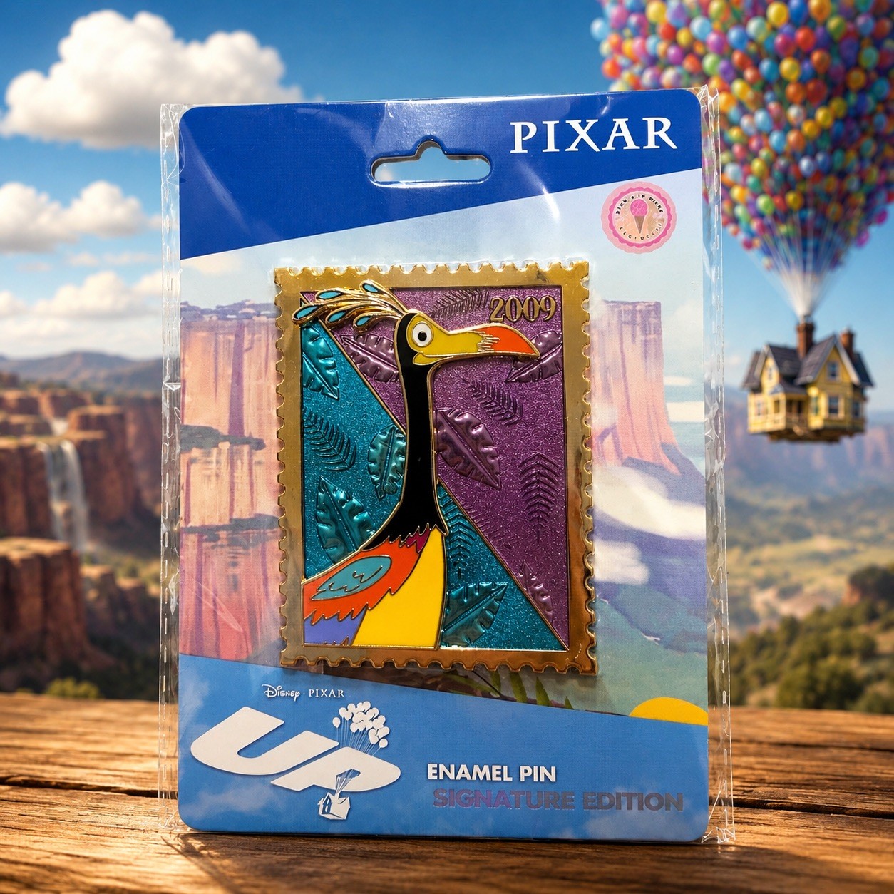 Disney Pixar Royal Stamp Up Kevin Collectible Pin - Pink a la Mode Disney Pixar Royal Stamp Up Kevin Collectible Pin - Pink a la Mode