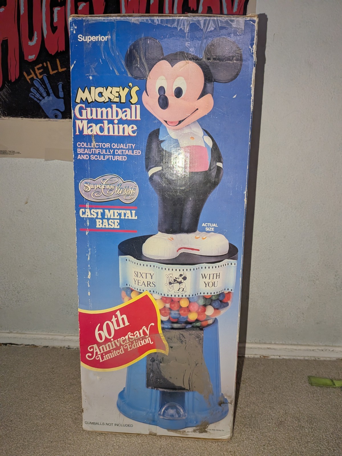 Vintage 1987 1988 Superior Toys Disney Mickeys Gumball Machine 60th Anni G3D