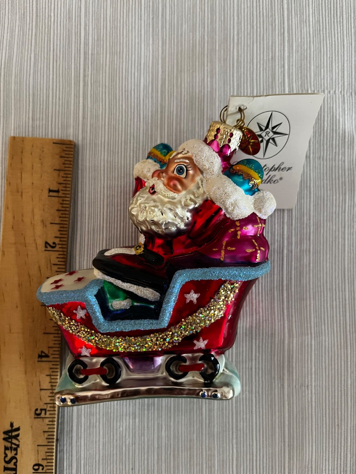 christopher radko christmas ornaments-santa in sleigh with tags christopher radko christmas ornaments-santa in sleigh with tags
